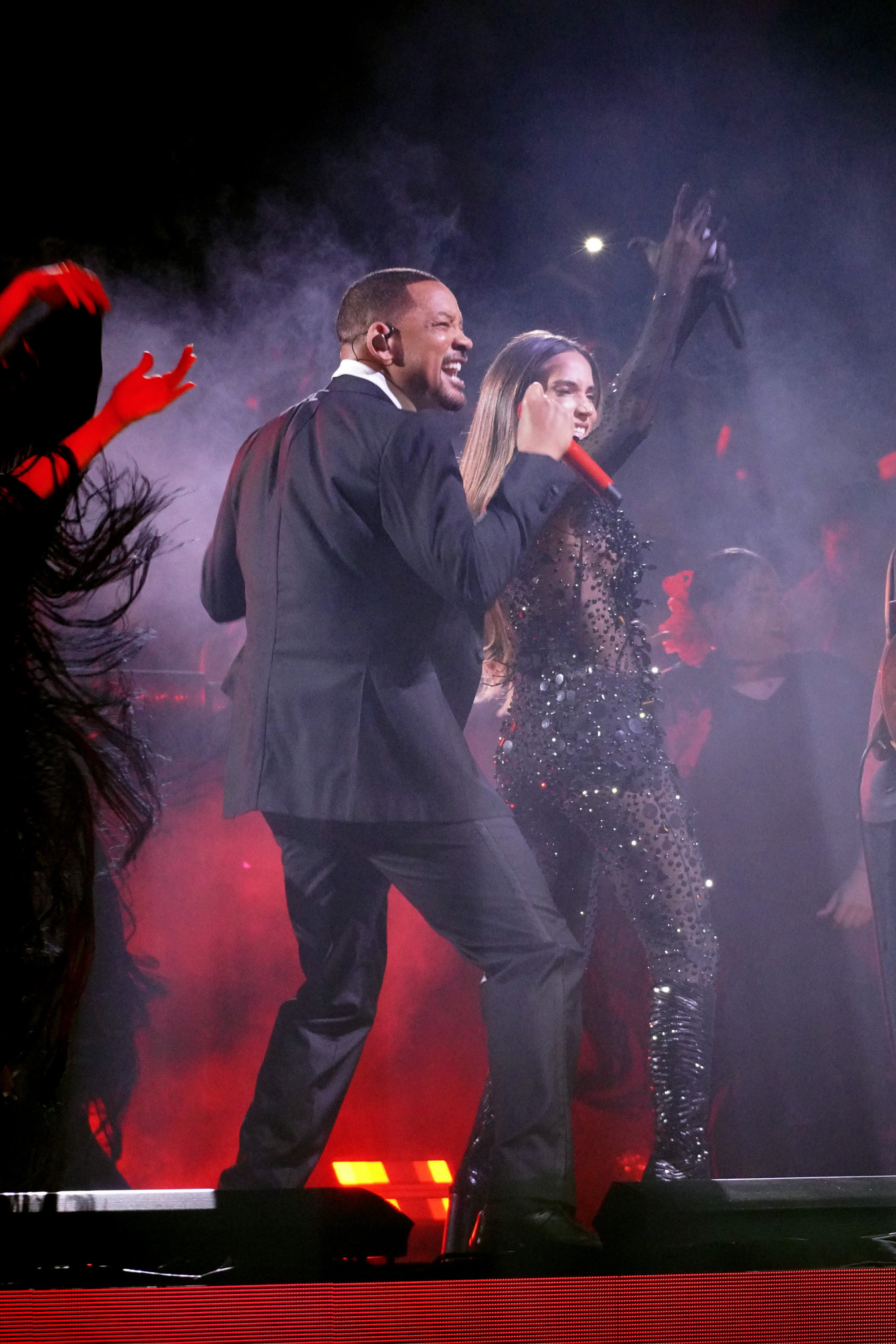 India Martínez and Will Smith perform onstage during Univision's 37th Premio Lo Nuestro on February 20, 2025 | Source: Getty Images