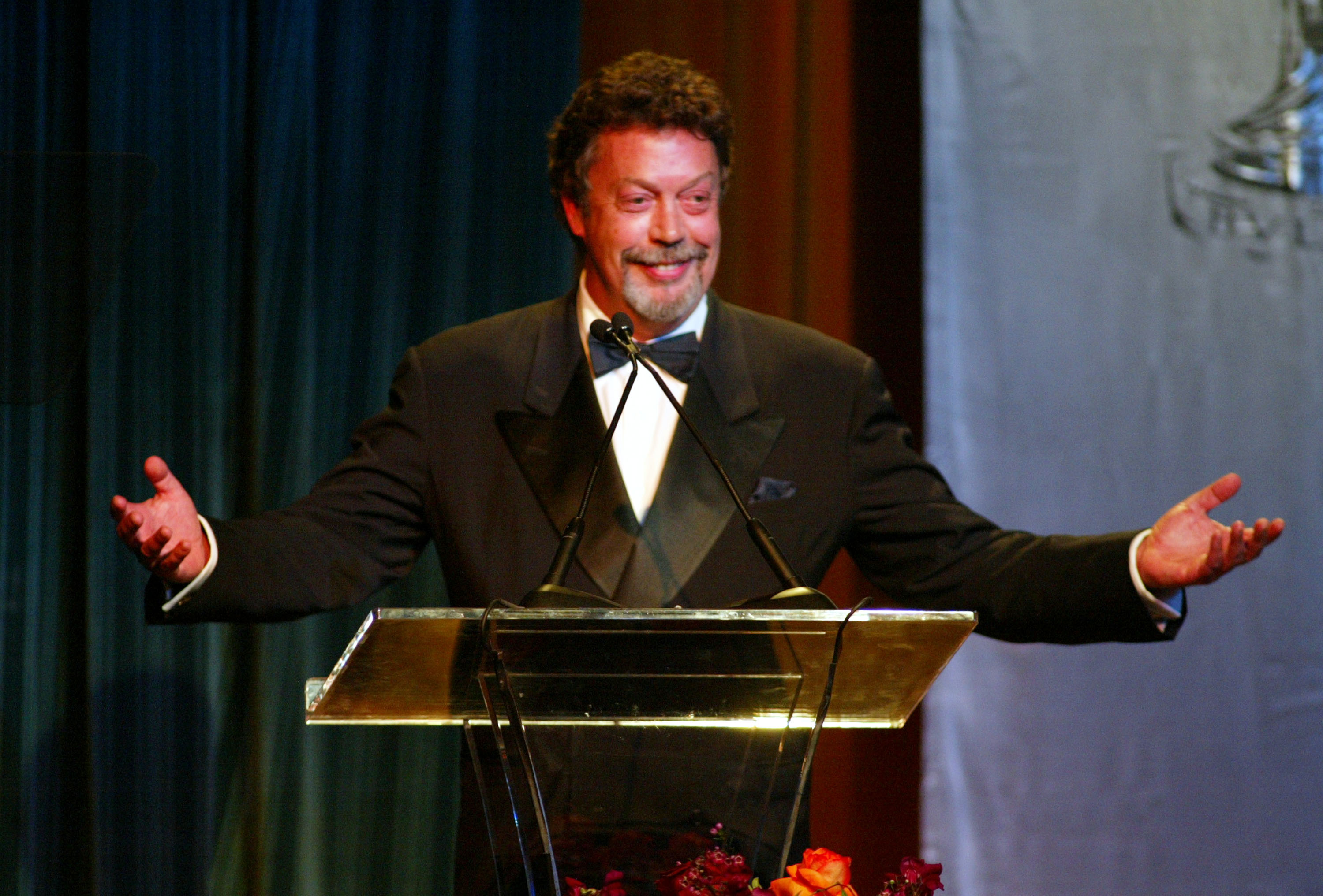 Actor Tim Curry presents the award for Excellence in Film, Contemporary during the 5th Annual Costume Designers Guild Awards at the Beverly Wilshire Hotel on March 16, 2003 in Beverly Hills, California.  | Source: Getty Images