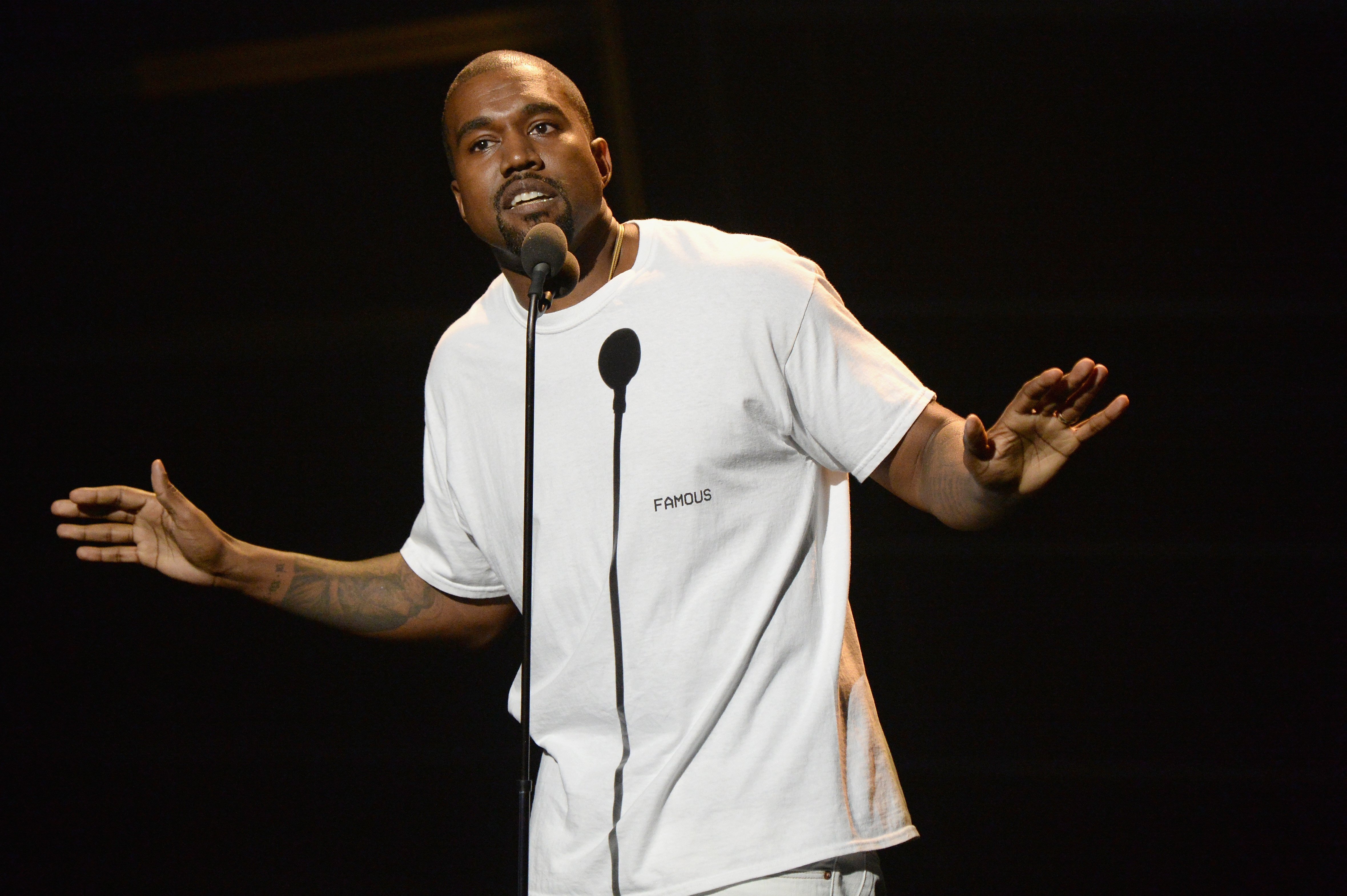 Kanye West speaks onstage during the 2016 MTV Video Music Awards on August 28, 2016 in New York City.  | Source: Getty Images