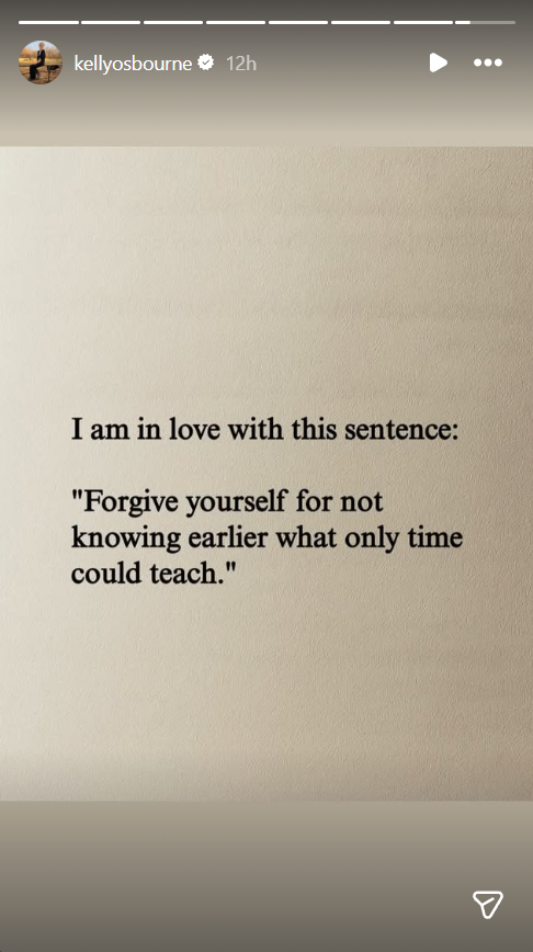 A screengrab of Kelly Osbourne's Stories post, shared on 24 March 2026. | Source: Instagram/kellyosbourne