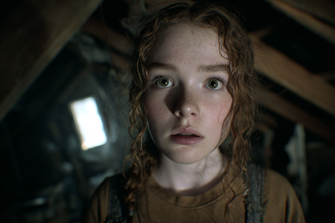 A girl looking straight ahead | Source: Midjourney