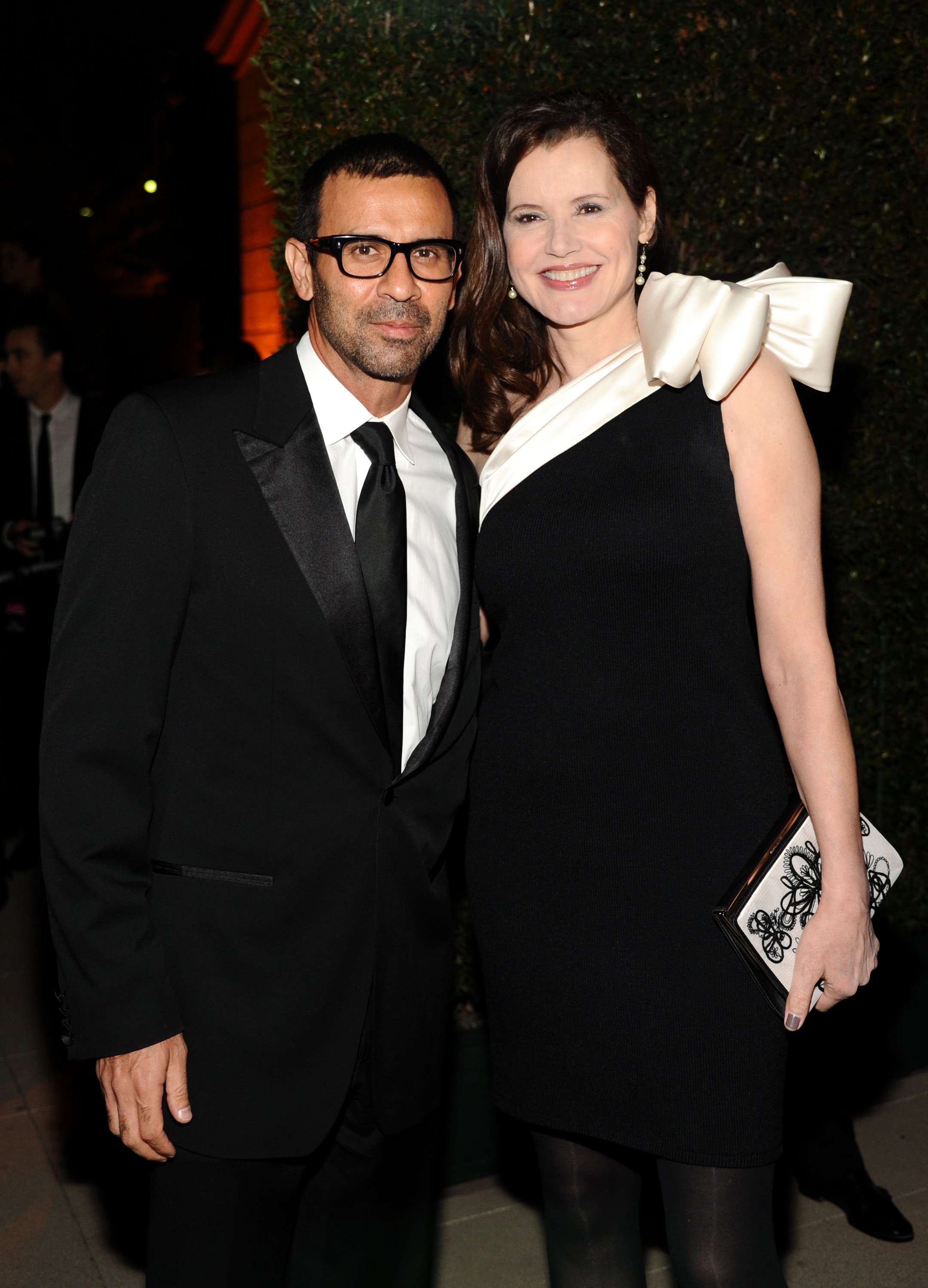 Geena Davis and Reza Jarrahy attending the Wallis Annenberg Center for the Performing Arts Inaugural Gala at the Wallis Annenberg Center for the Performing Arts on October 17, 2013 in Beverly Hills, California. / Source: Getty Images