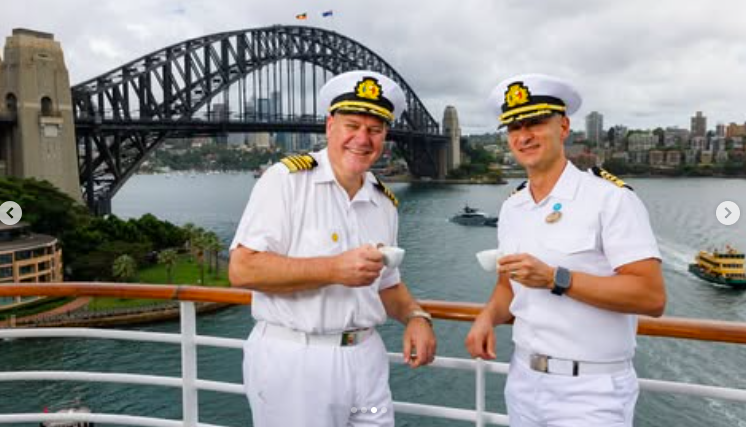 Captain Michele Bartolomei posing for a photo with Captain Mario Consentino, posted on January 12, 2025. | Source: Instagram/princesscruises