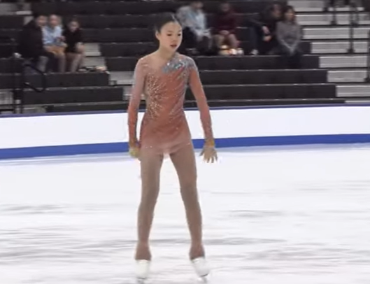 Jinna Han takes part in the Novice Women Free Skate at the 2025 Eastern Sectional Singles Final, dated November 2017, 2024 | Source: YouTube/@USFigureSkating