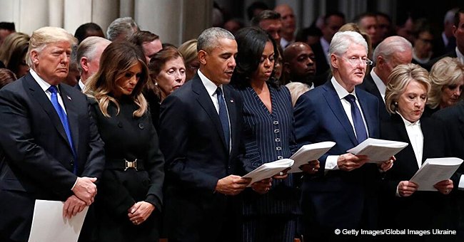 Trump blasted for not reciting the prayer along with other presidents at Bush's funeral