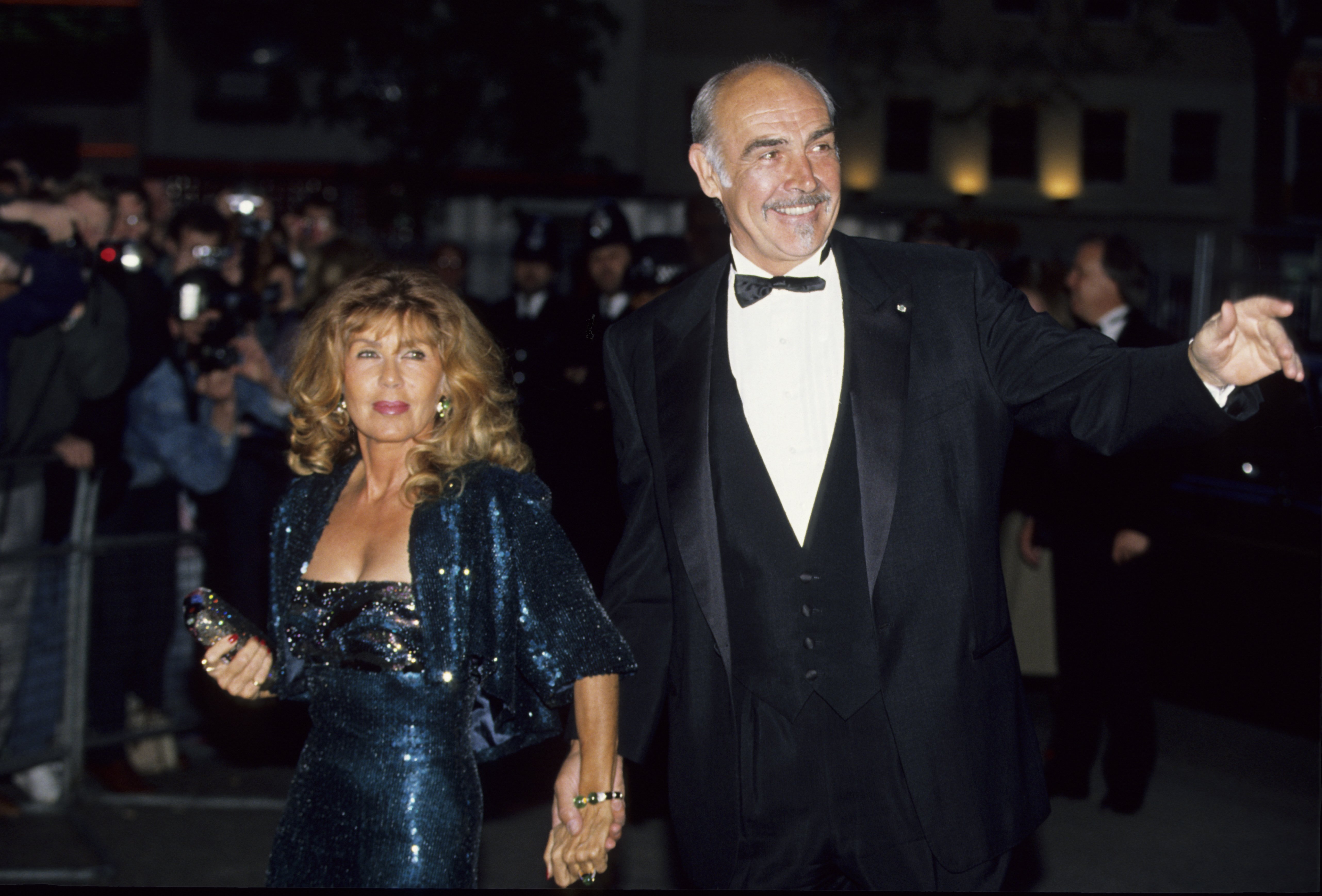 Sean Connery and Micheline Roquebrune during a premiere in 1990, London. / Source: Getty Images