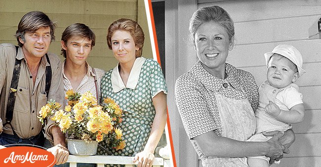 Left: Ralph Waite, Richard Thomas, and Michael Learned in "The Waltons," January 1, 1974. Right: Michael Learned as Olivia Walton on "The Waltons" Image dated June 16, 1978 | Photo: Getty Images