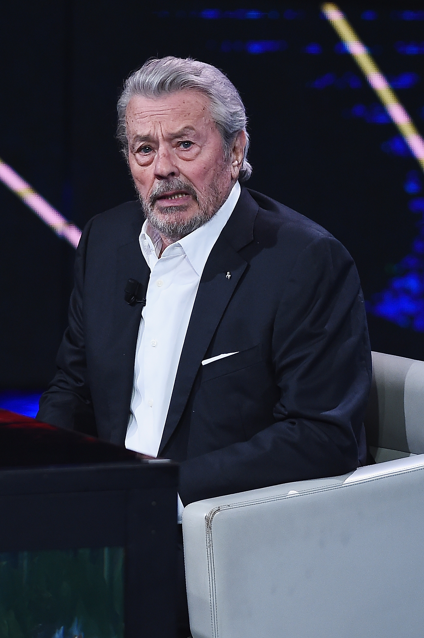 Alain Delon on the "Che Tempo Che Fa" TV show on March 25, 2018, in Milan, Italy. | Source: Getty Images