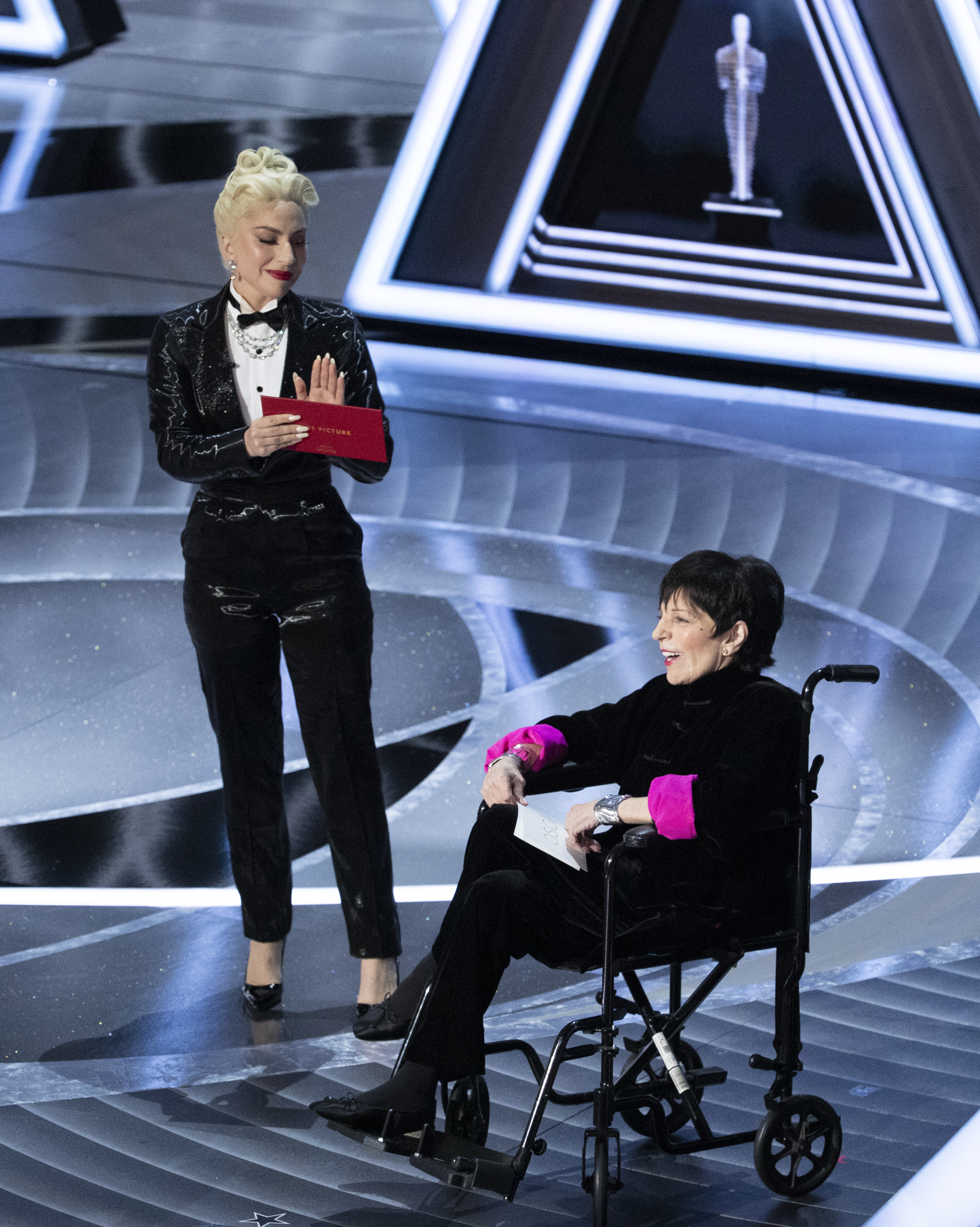 Lady Gaga claps as Liza Minnelli speaks onstage during the 94th Annual Academy Awards at Dolby Theatre on March 27, 2022 in Hollywood, California.  | Source: Getty Images