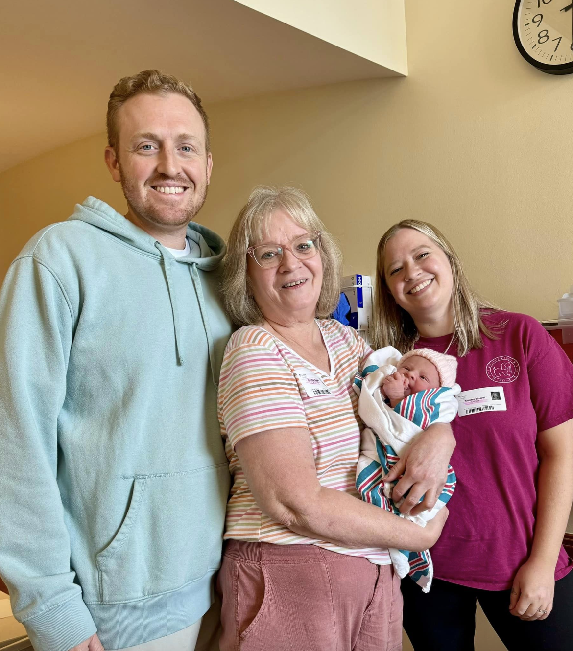 Nick Blasetti, Sandi Stein Blasetti, and an unnamed woman are pictured with baby Mary Katharine, as seen in a post dated September 5, 2024 | Source: Facebook/sandi.blasetti