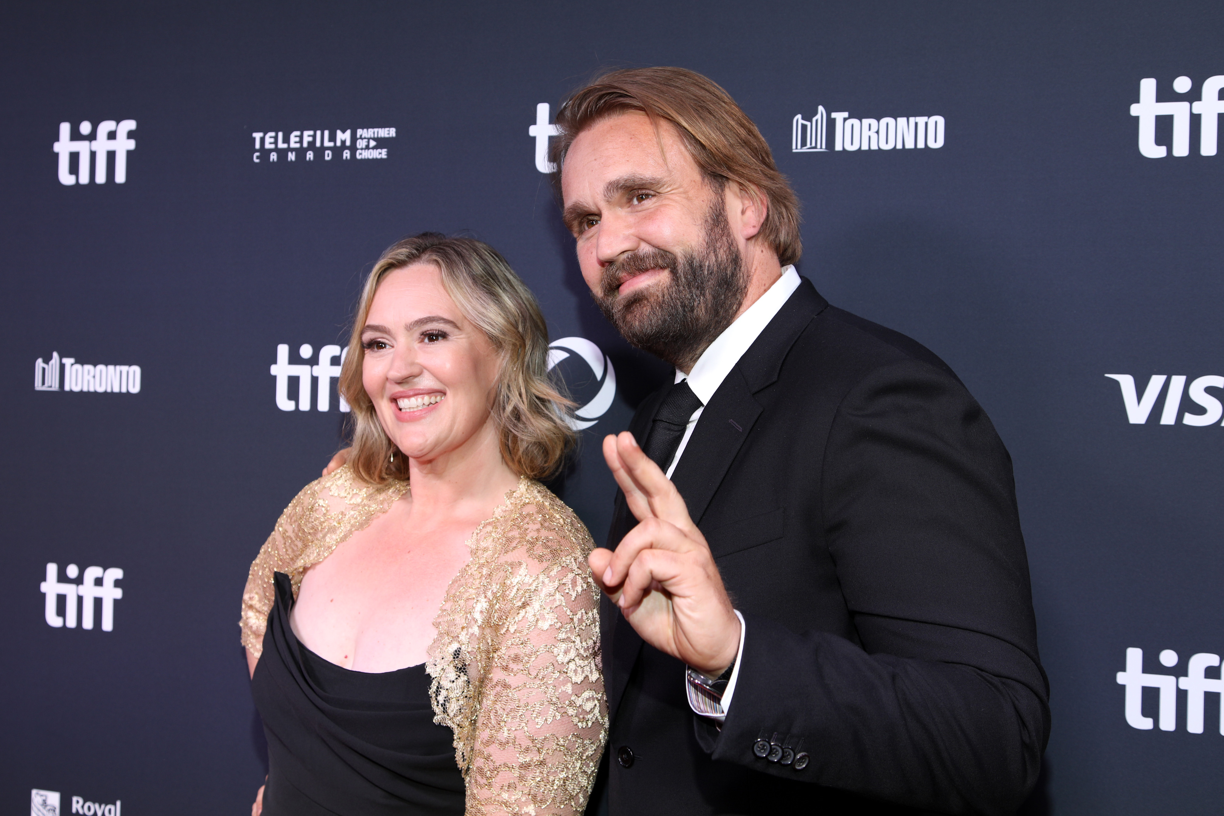 Jennifer Candy and Christopher Candy attend the premiere of "John Candy: I Like Me" during the 2025 Toronto International Film Festival at Roy Thomson Hall on September 4, 2025. in Toronto, Ontario. | Source: Getty Images