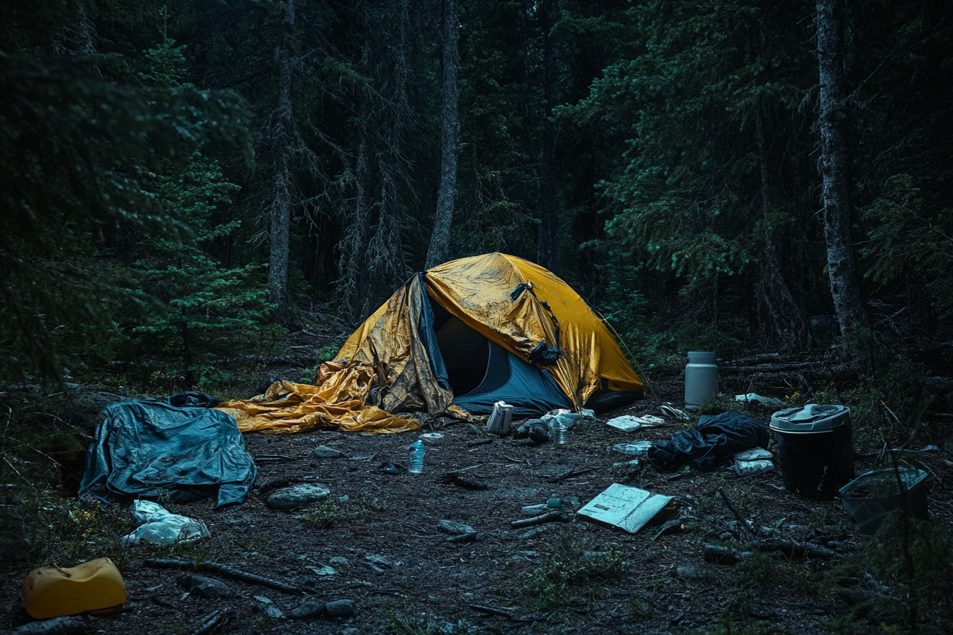 A wrecked camp site | Source: Midjourney