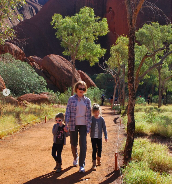 Janelle Ann Kidman walking hand-in-hand with her granddaughters, Faith and Sunday Kidman Urban, posted on May 11, 2025. | Source: Instagram/nicolekidman