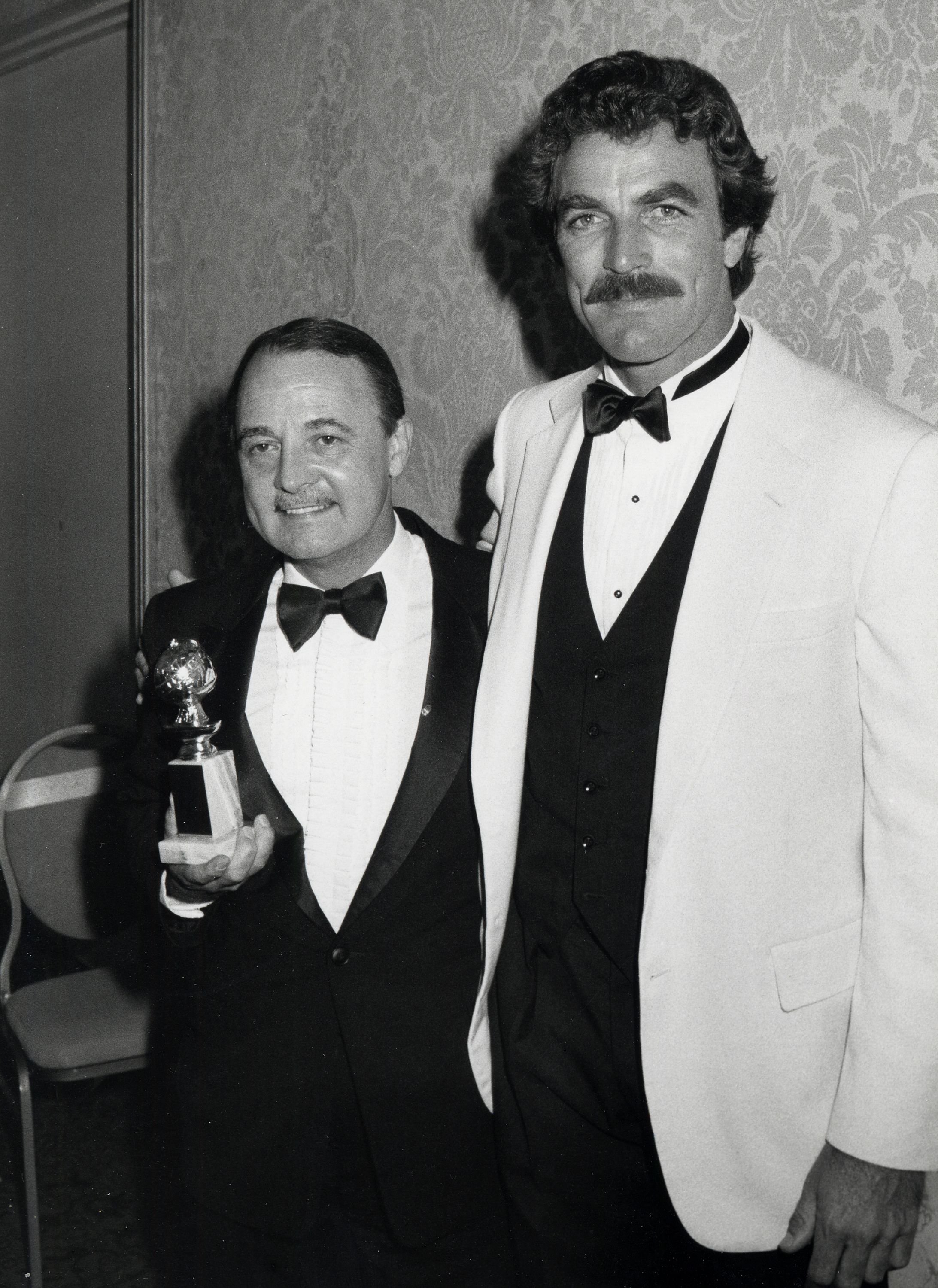 John Hillerman and Tom Selleck during 39th Annual Golden Globe Awards in Beverly Hills | Surce: Getty Images