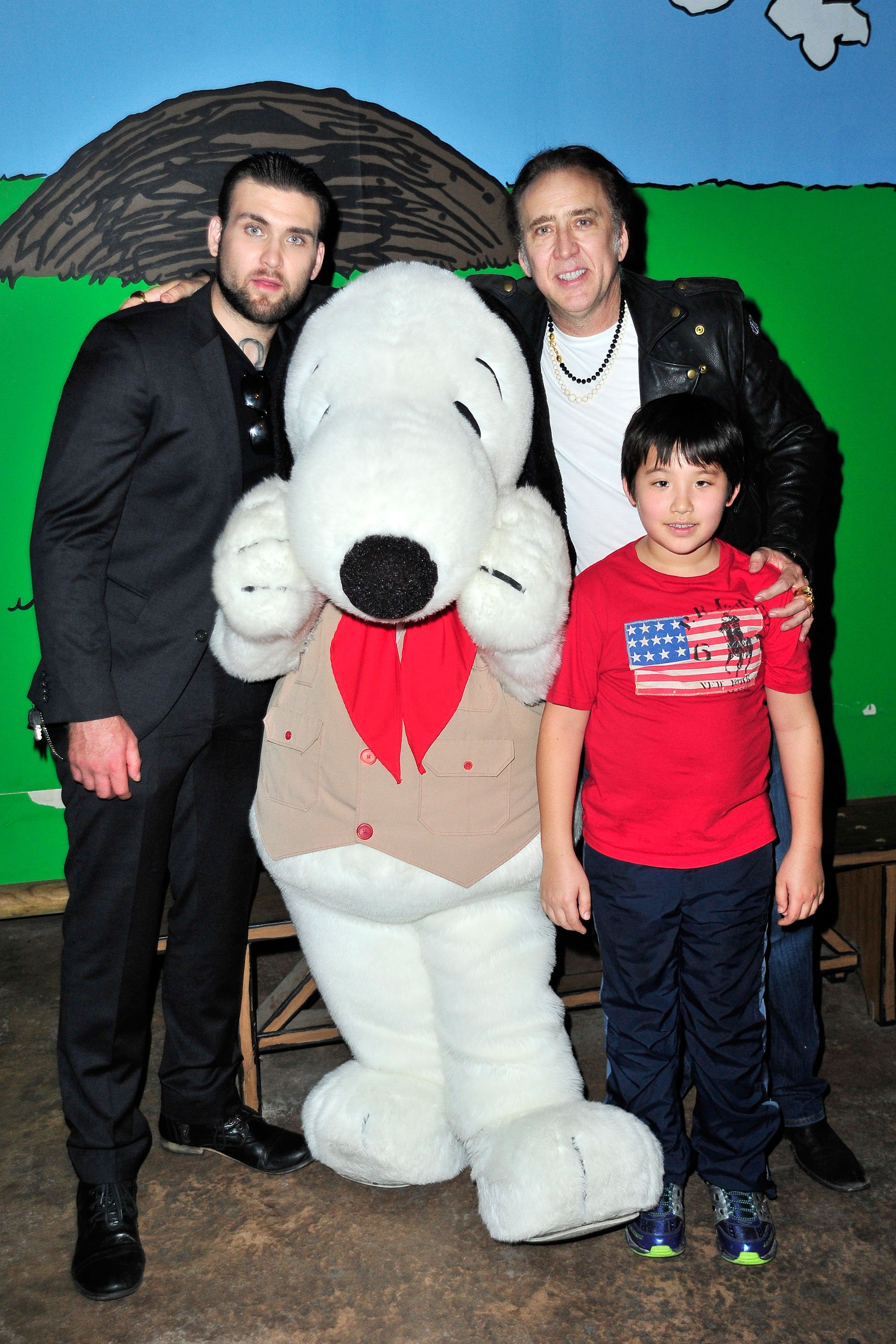 Actor Nicholas Cage visits Knott's Berry Farm with sons Weston and Kal-El on September 12, 2015 in Buena Park, California. | Source: Getty Images