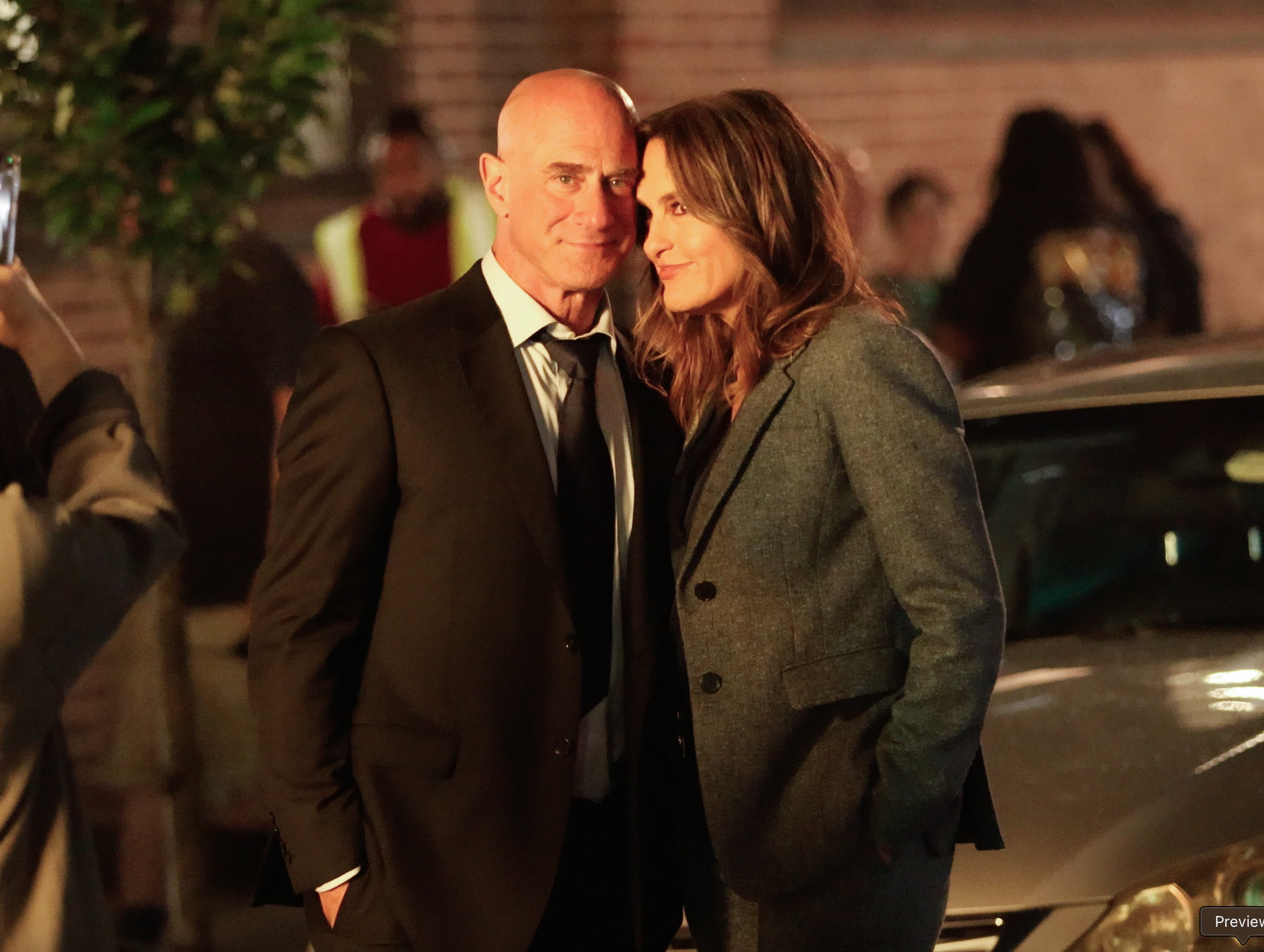 Christopher Meloni and Mariska Hargitay on the set of the "Law & Order: Special Victims Unit" on August 3, 2025, in New York. | Source: Getty Images