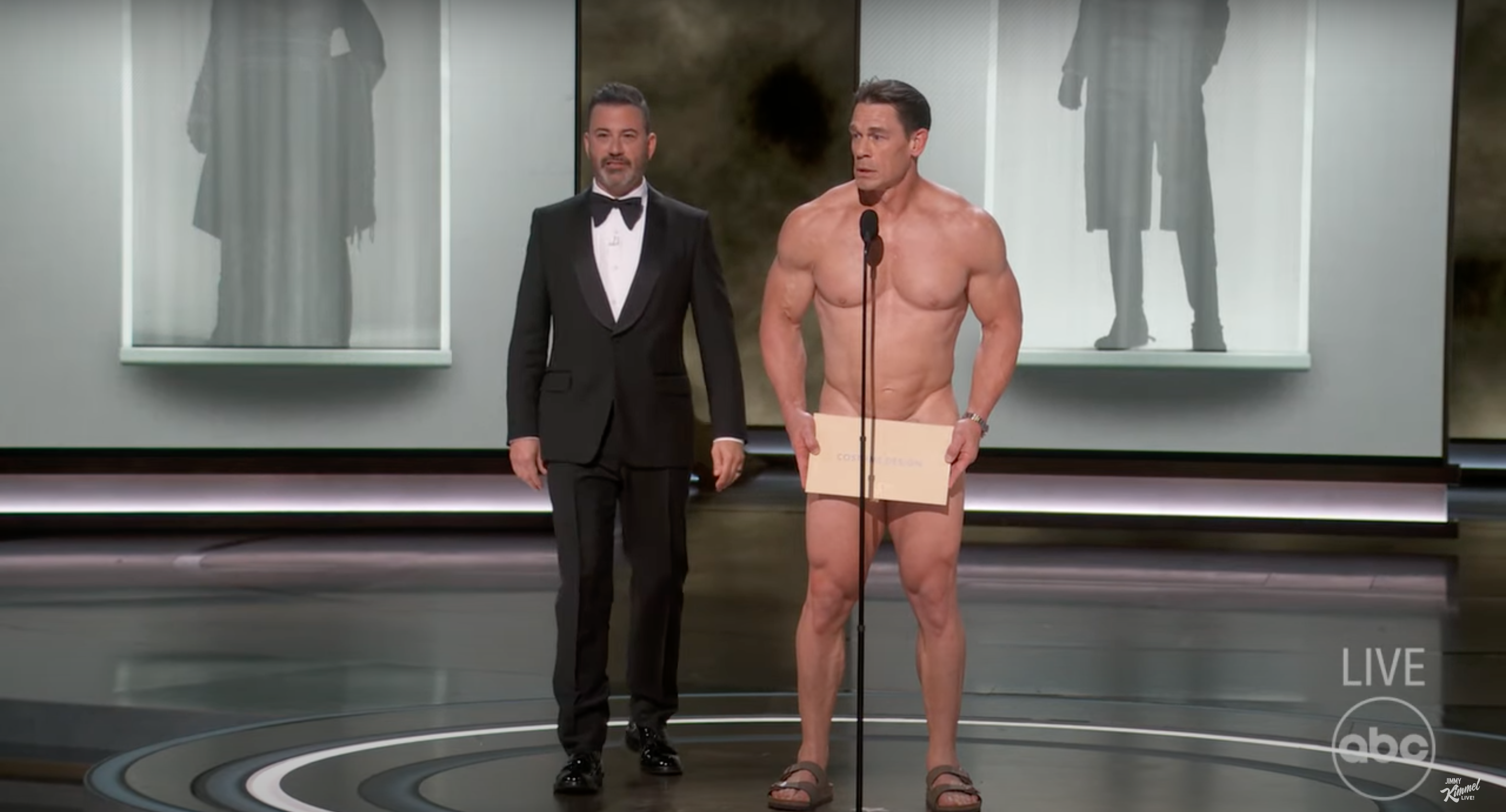 John Cena and Jimmy Kimmel during the 96th Annual Academy Awards at Dolby Theatre on March 10, 2024 in Hollywood, California | Source: YouTube/@JimmyKimmelLive