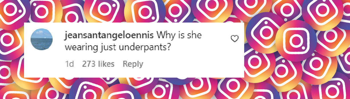 A netizen's comment on Chrissy Teigen's pantsless outfit at the Paris 2024 Olympic Games opening ceremony, posted in July 2024 | Source: Instagram.com/chrissyteigen