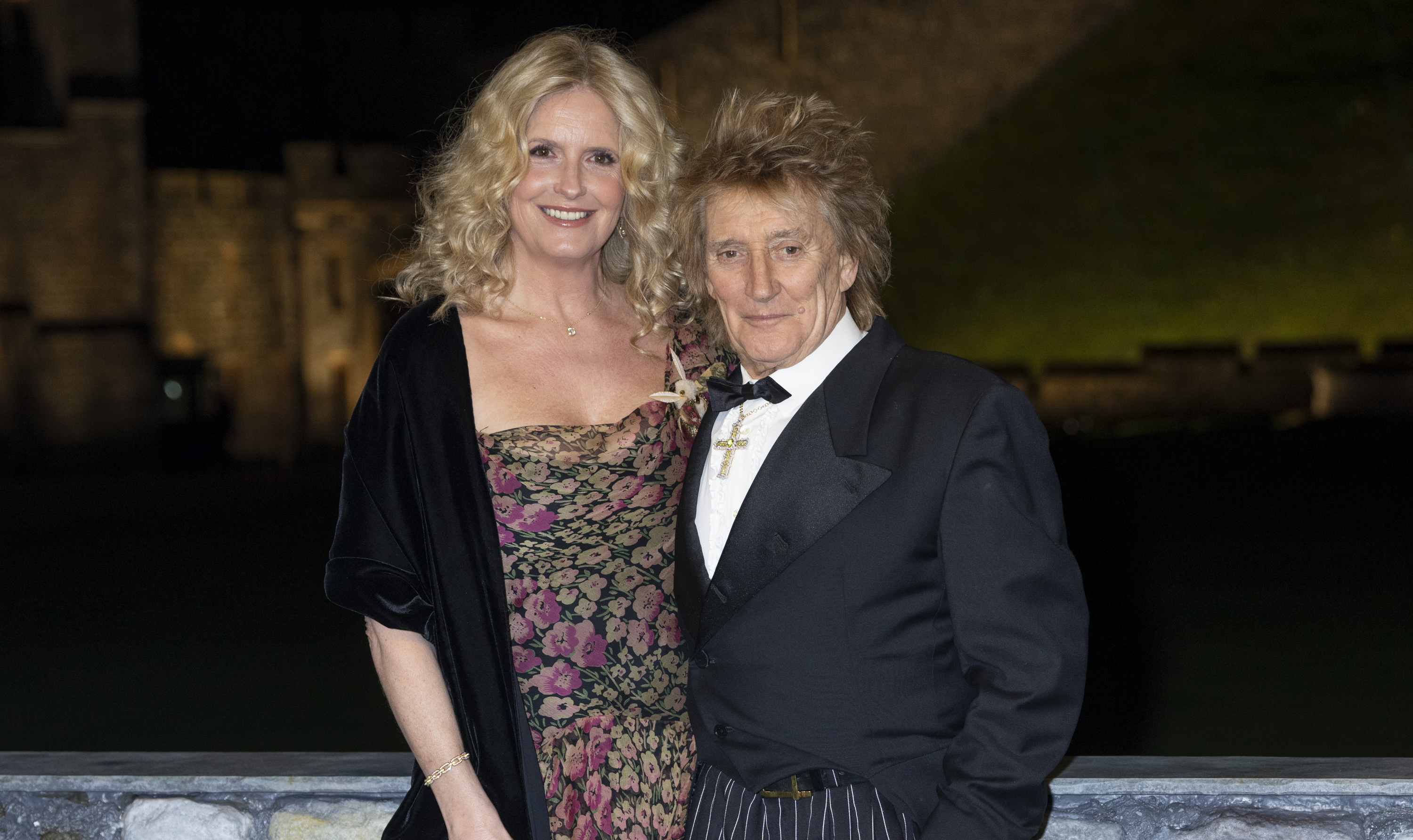 Lady Penny Lancaster and Sir Rod Stewart attend the premiere of "Finding Harmony: A King's Vision" at Windsor Castle in Windsor, England, on January 28, 2026. | Source: Getty Images