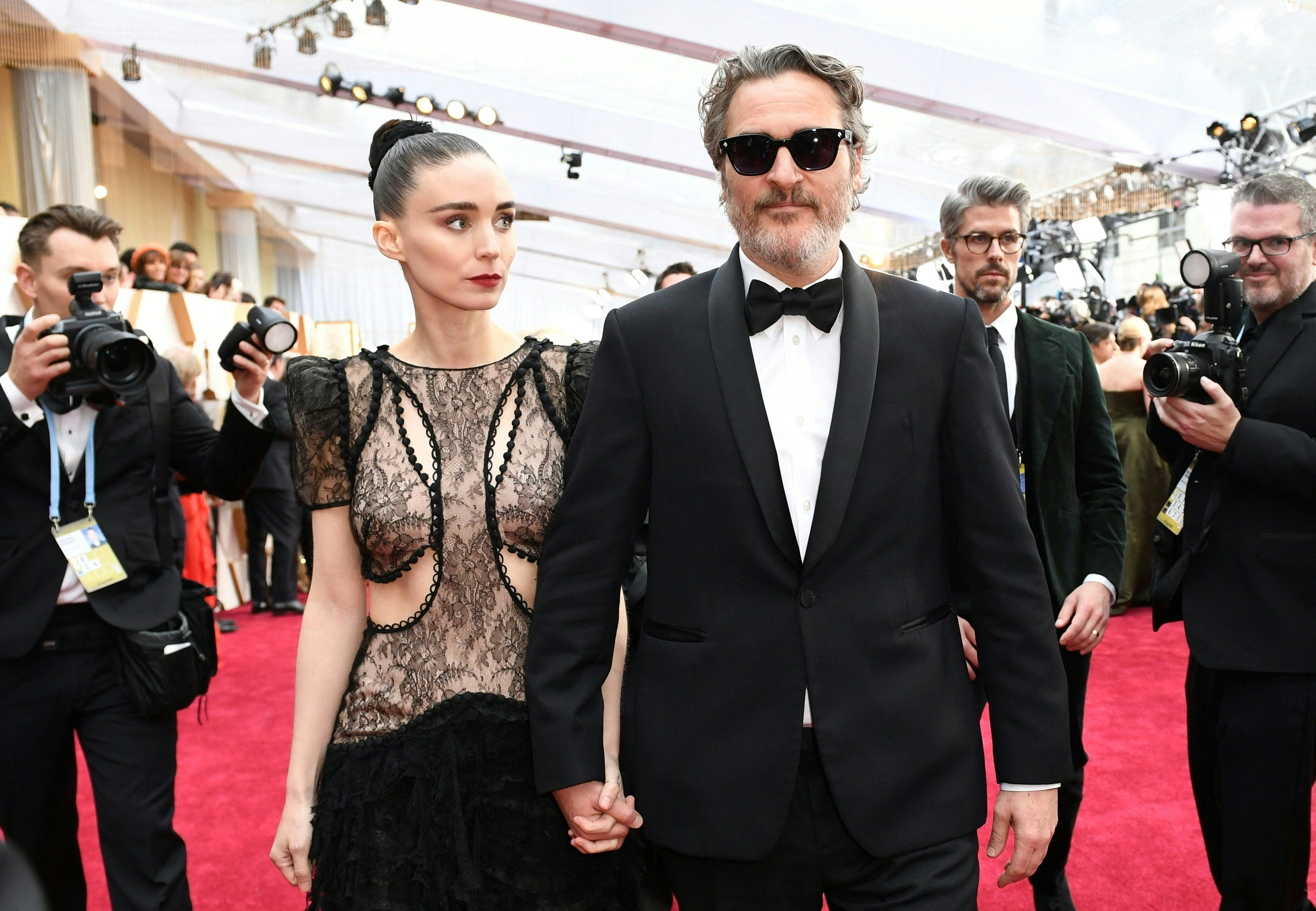 Rooney Mara and Joaquin Phoenix at the 92nd Oscars in Hollywood, California on February 9, 2020 | Source: Getty Images