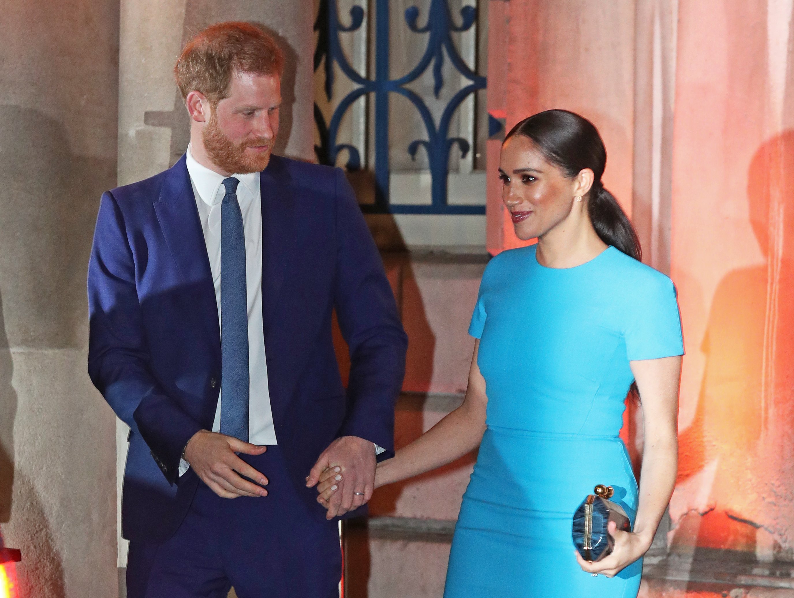 The Duke and Duchess of Sussex leave Mansion House in London after attending the Endeavour Fund Awards. | Source: Getty Images