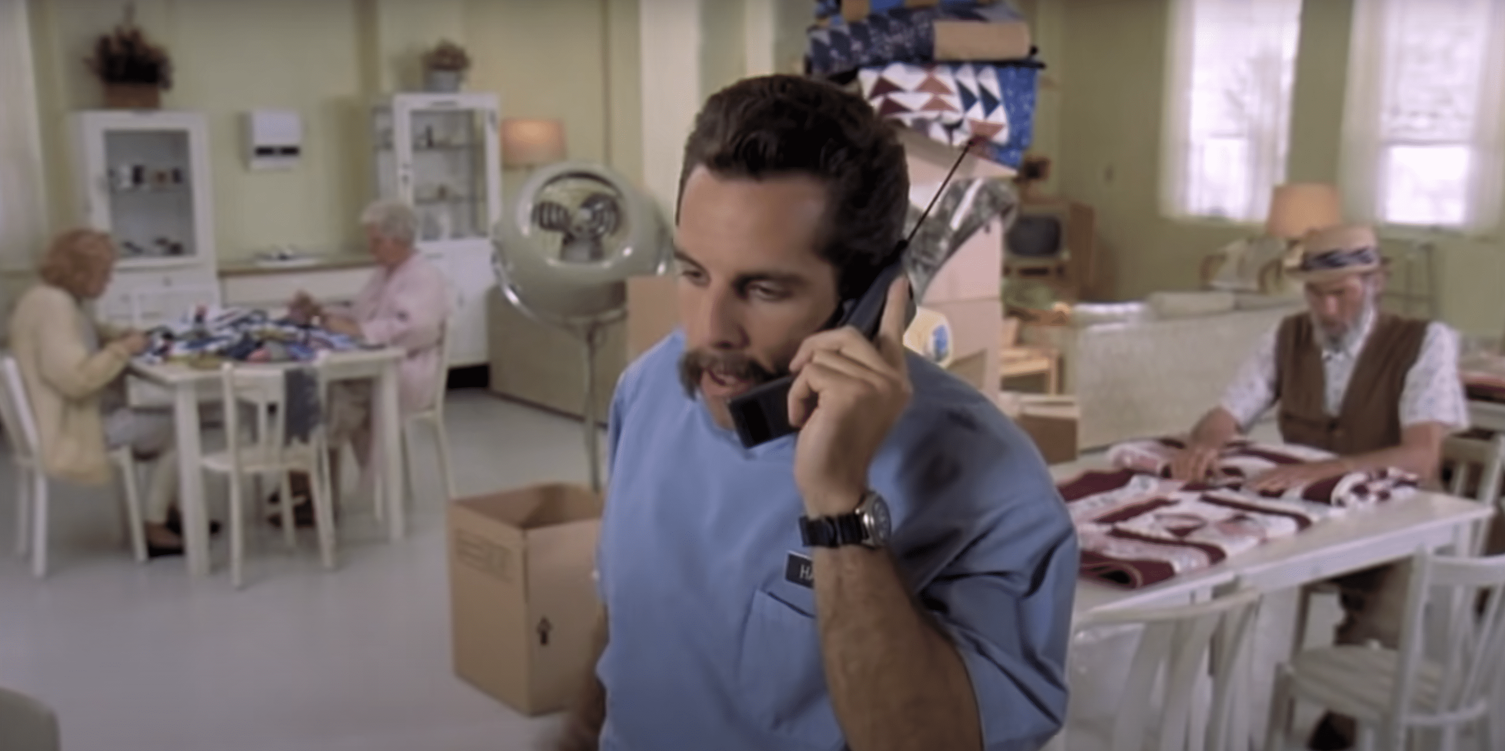 Ben Stiller as Hal L. in "Happy Gilmore," circa 1996. | Source: Youtube/Movieclips