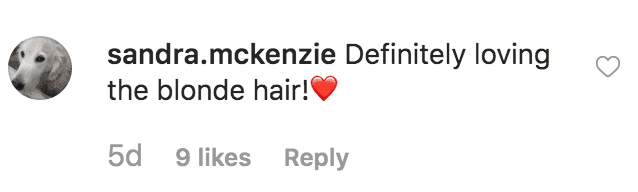 A fan compliments Danielle Busby on a picture of her sporty blonde hair | Source: instagram.com/dbusy