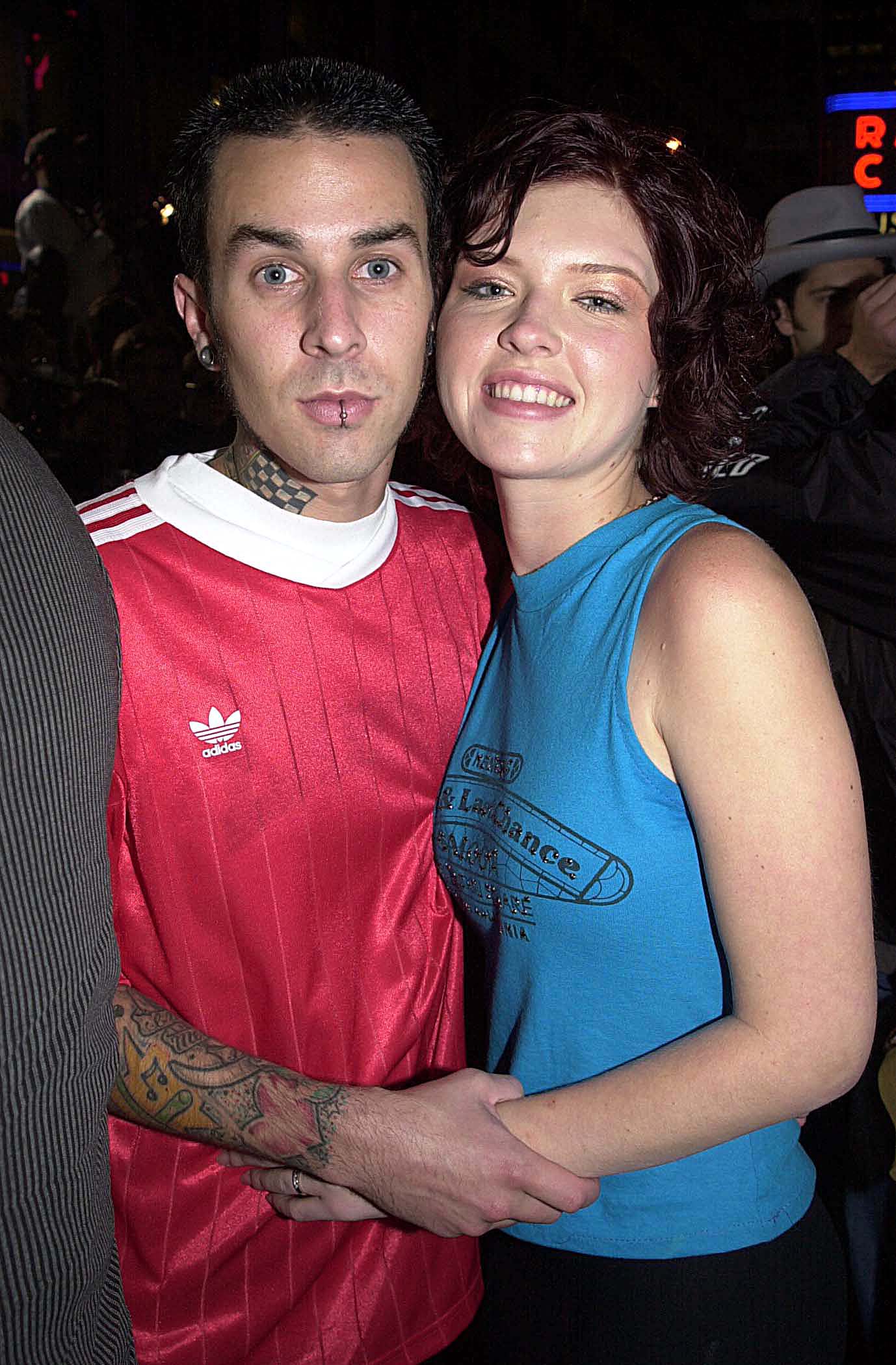 Travis Barker of Blink-182 and his date during 2000 MTV Video Music Awards in New York City. | Source: Getty Images
