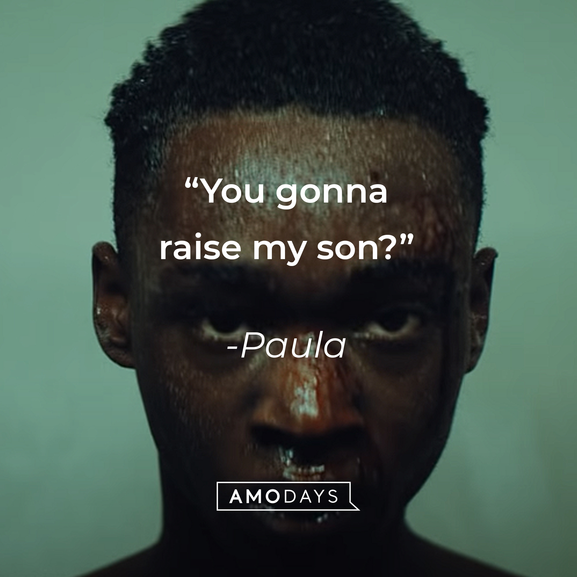 An image of Chiron with Paula’s quote: “You gonna raise my son?” | Source: youtube.com/A24