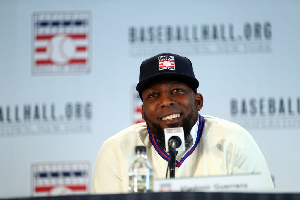 Vladimir Guerrero smiles during the 2018 Baseball Hall of Fame press conference announcing this year's induction class on Thursday, January 25, 2018 at the St. Regis Hotel in New York City | Photo: GettyImages