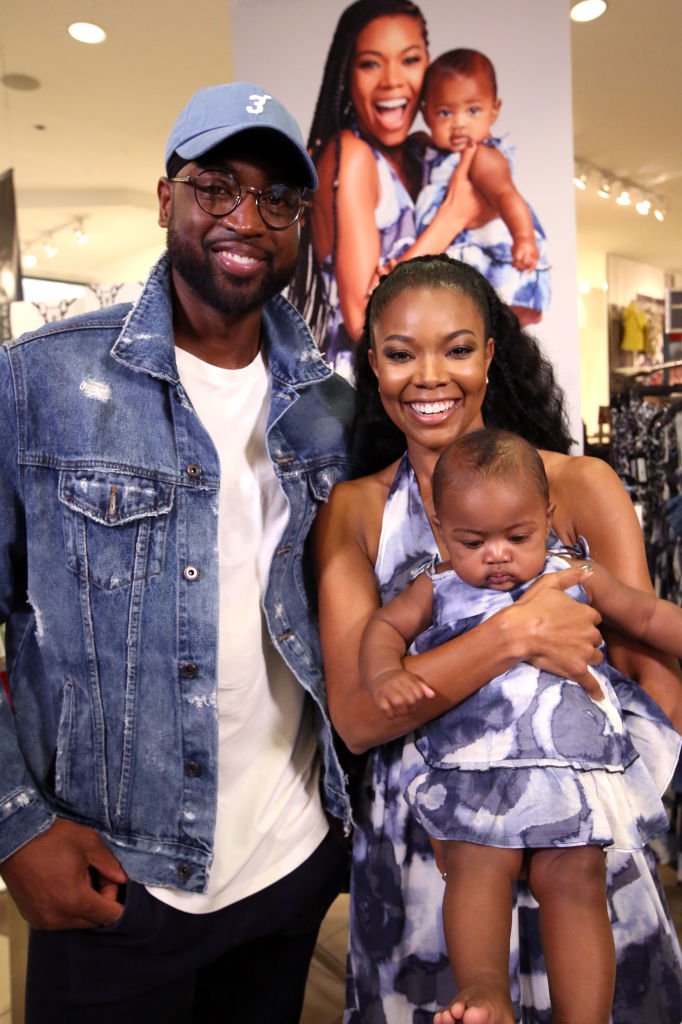 Dwyane Wade, Kaavia James Union Wade, and Gabrielle Union visit New York & Company Store in Burbank, CA to launch Kaavi James Collection on May 09, 2019 | Photo: Getty Images