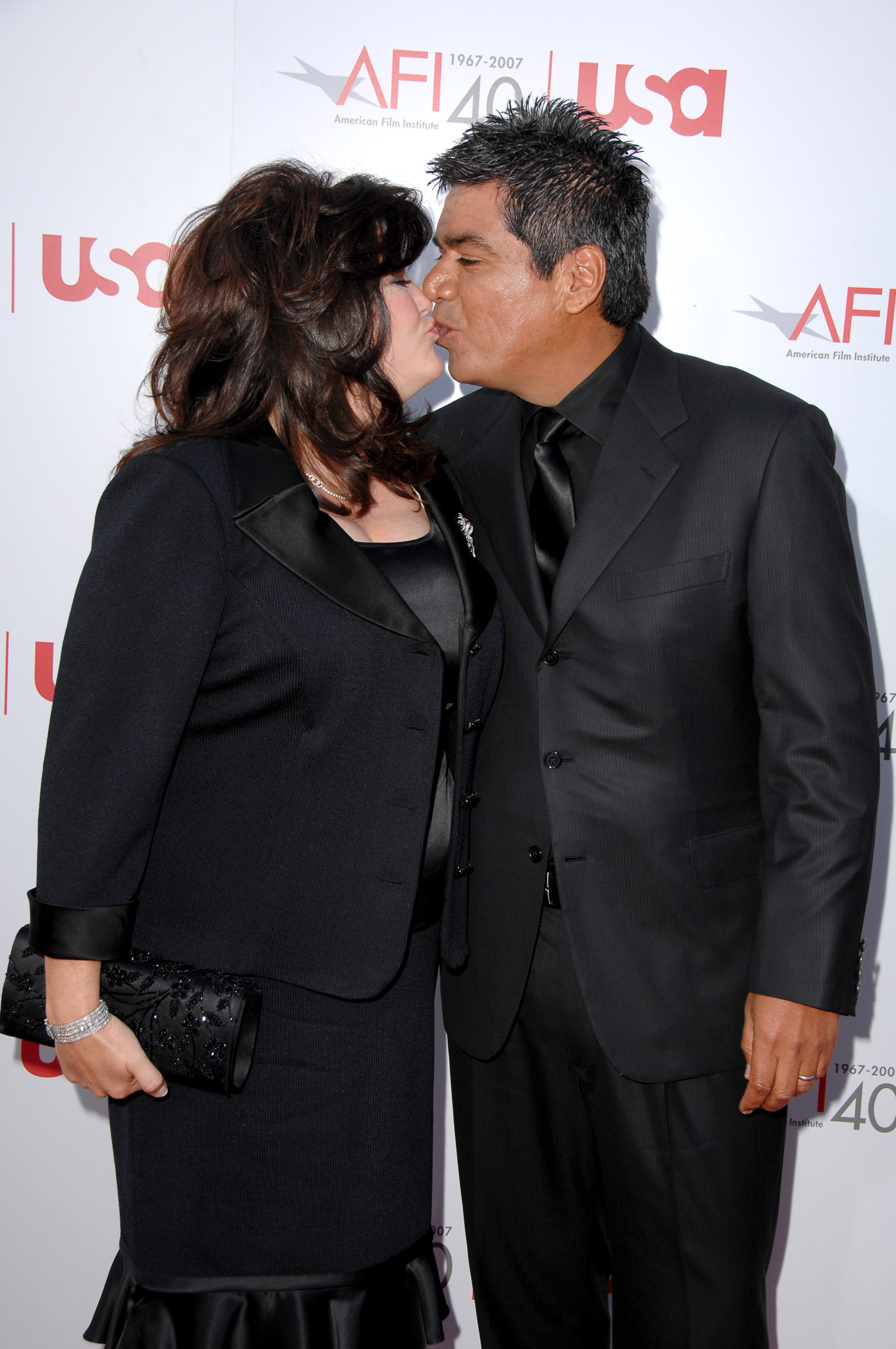 Ann Serrano and George Lopez at the 35th Annual AFI Life Achievement Award honoring Al Pacino at the Kodak Theater on June 7, 2007 in Hollywood, California. | Source: Getty Images