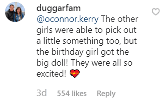 Screenshot of comments from social media. | Source: Instagram.com/Duggarfam