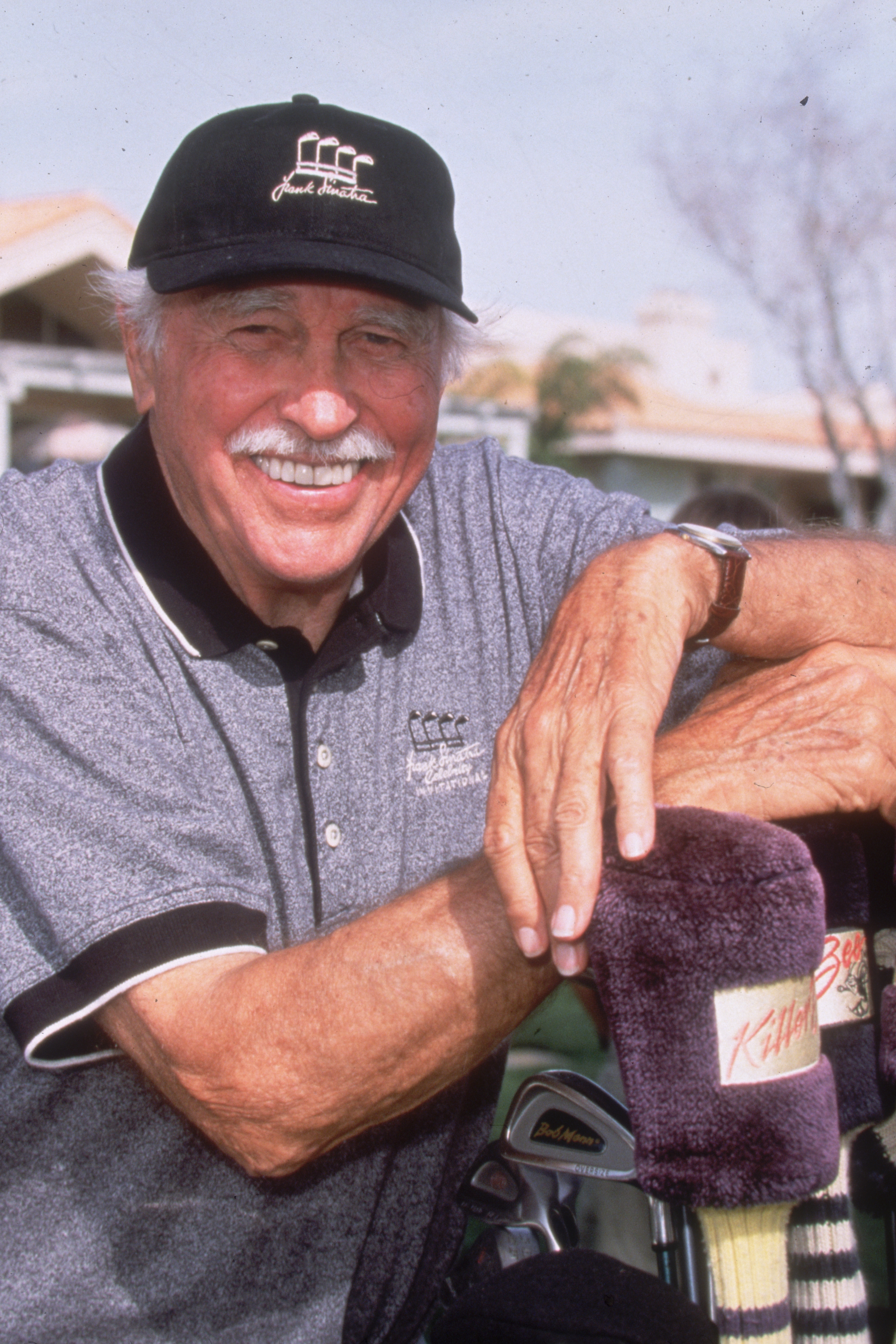 Headshot of American actor Howard Keel with golf clubs at The Frank Sinatra Celebrity Invitational Golf Tournament, Rancho Mirage, California. | Source: Getty Images