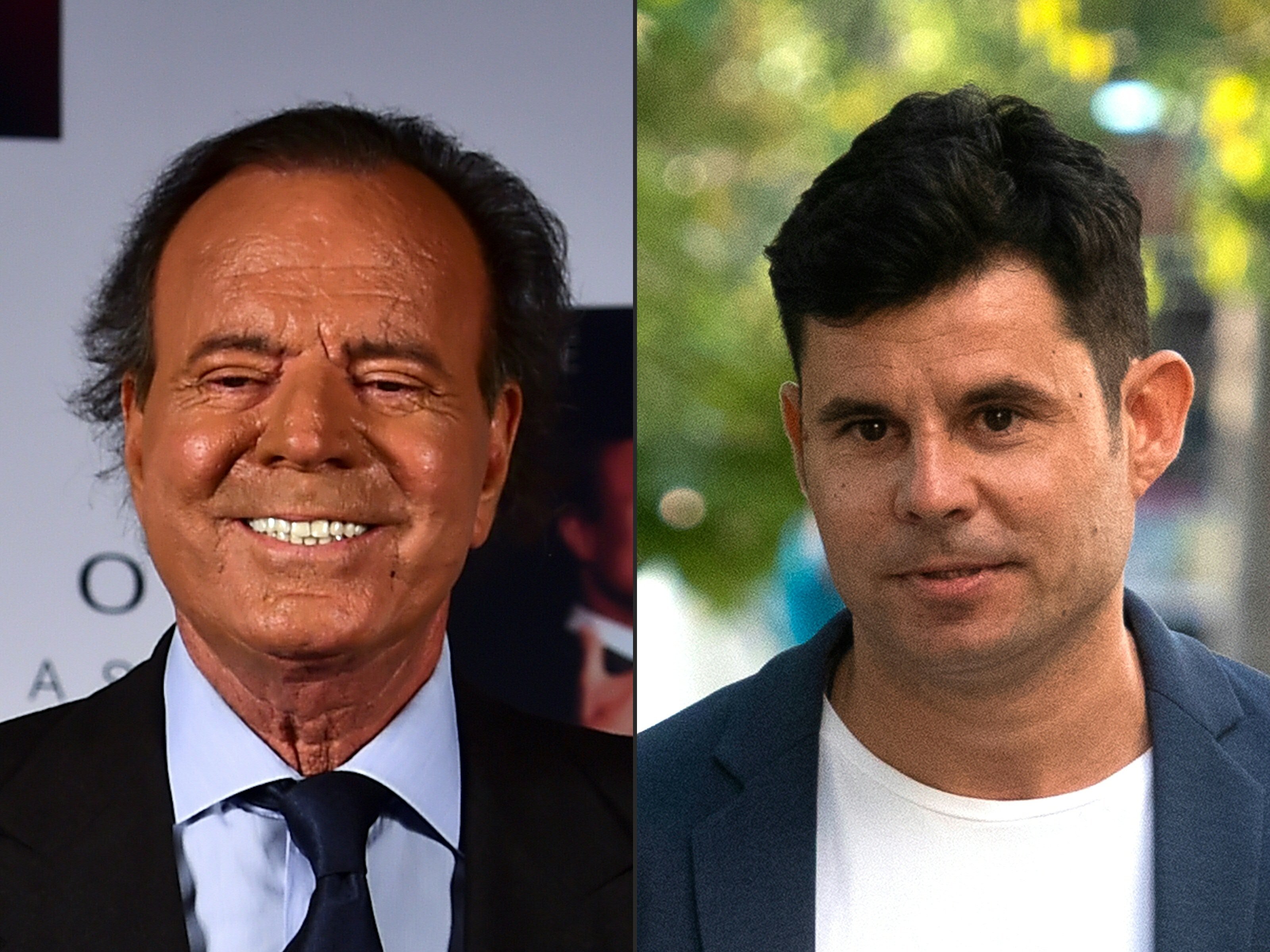 Julio Iglesias in Mexico on September 23, 2015, and Javier Sánchez in Valencia on July 4, 2019 | Source: Getty Images