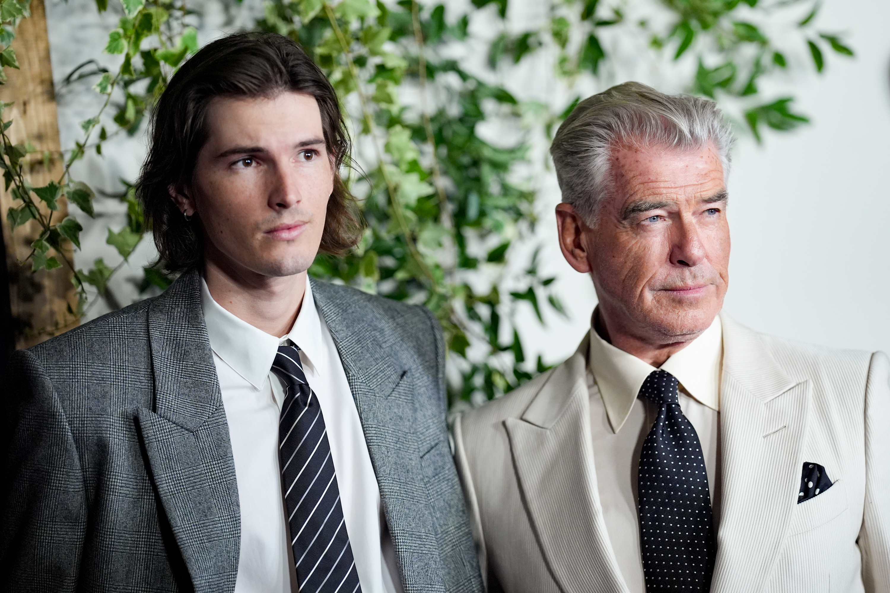 Dylan Brosnan and Pierce Brosnan at Netflix's "The Thursday Murder Club" New York Special Screening at The Plaza Hotel on August 14, 2025, in New York City | Source: Getty Images