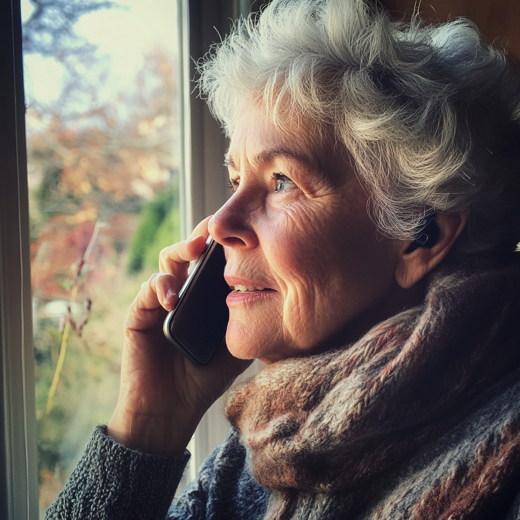 A woman talking on the phone | Source: Midjourney