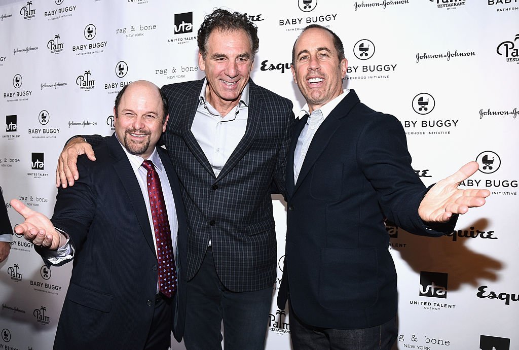 The lead male cast of "Seinfeld" in 2015: Jason Alexander, Michael Richards, and Jerry Seinfeld. I Image: Getty Images.