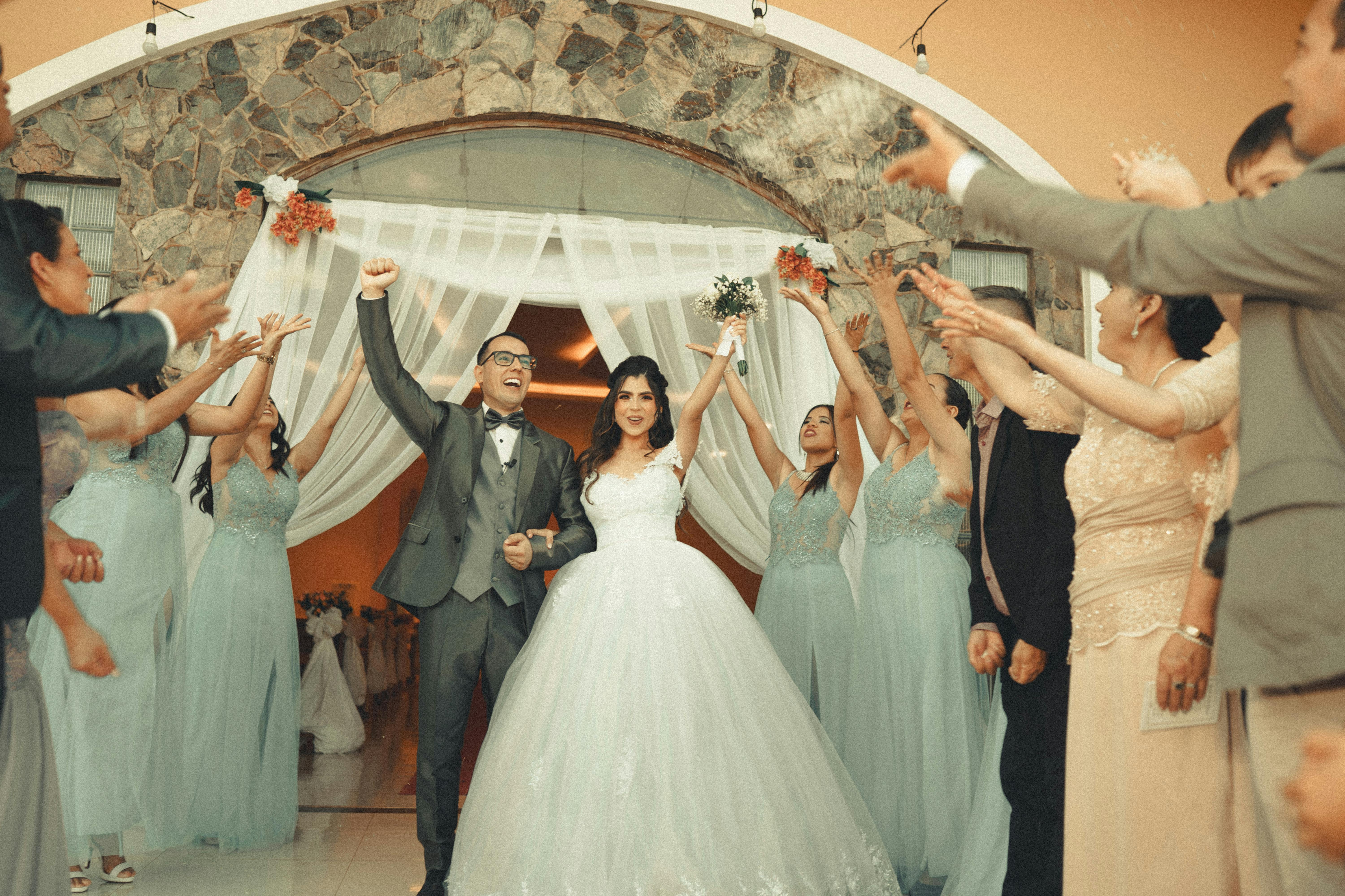 A bride and wedding guests  Source: Pexels