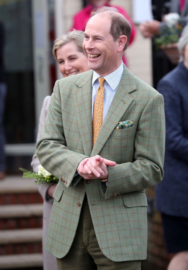 Prince Edward, Earl of Wessex smiles at wellwishers after a visit to Tiptree Jam Factory with Sophie, Countess of Wessex on March 10, 2020 in Tiptree, United Kingdom. | Photo: Getty Images
