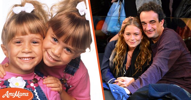 (L) Ashley (left) and Mary Kate Olsen for 'Full House' season 7. (R) Mary-Kate Olsen and Olivier Sarkozy at the Dallas Mavericks vs New York Knicks game on November 9, 2012, in New York City. | Photo: Getty Images