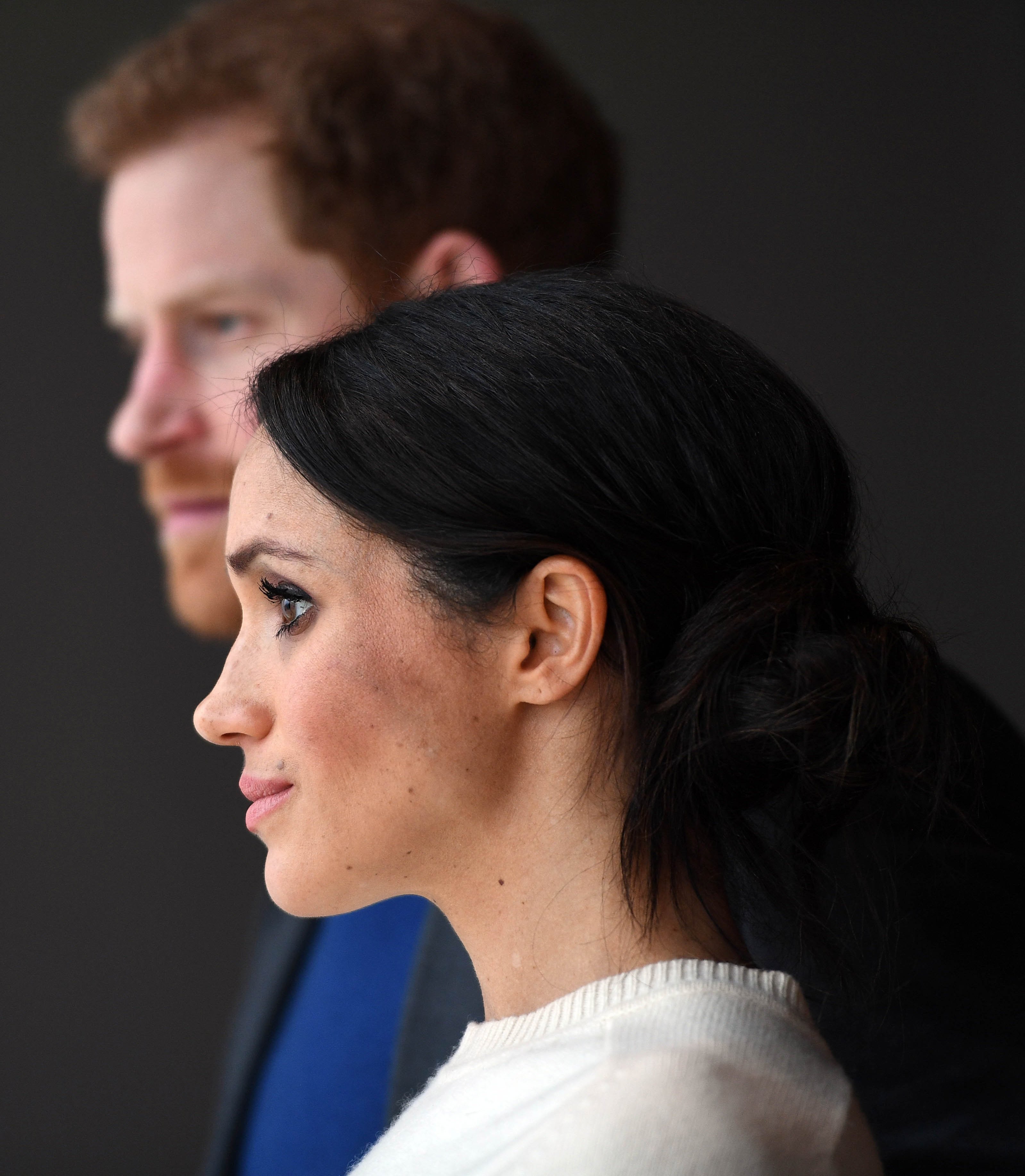 Prince Harry and his wife Meghan Markle during a visit to Titanic Belfast maritime museum on March 23, 2018 in Belfast, Nothern Ireland. / Source: Getty Images