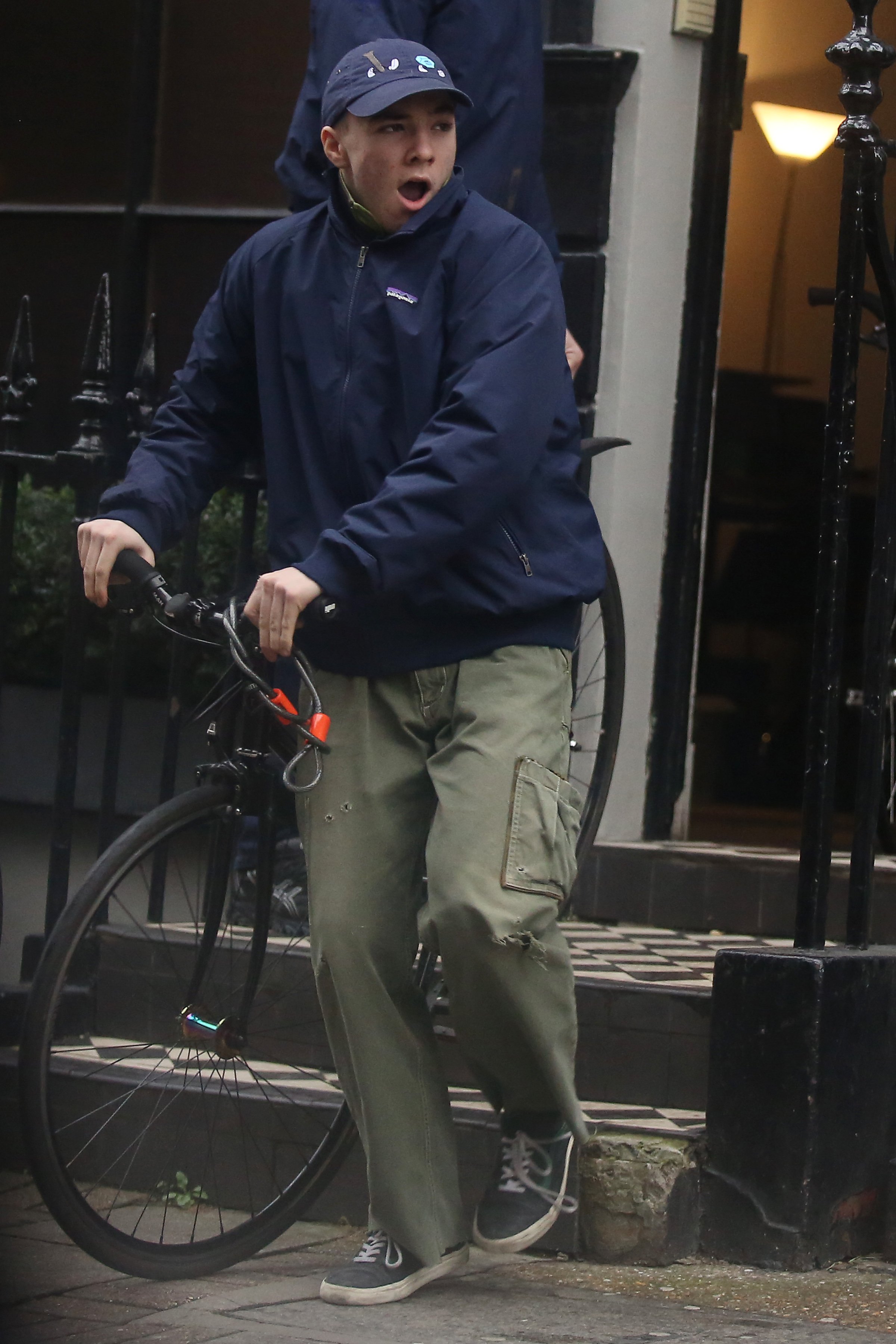 Rocco Ritchie seen with his bike in Soho on January 14, 2016 in London, England. | Source: Getty Images