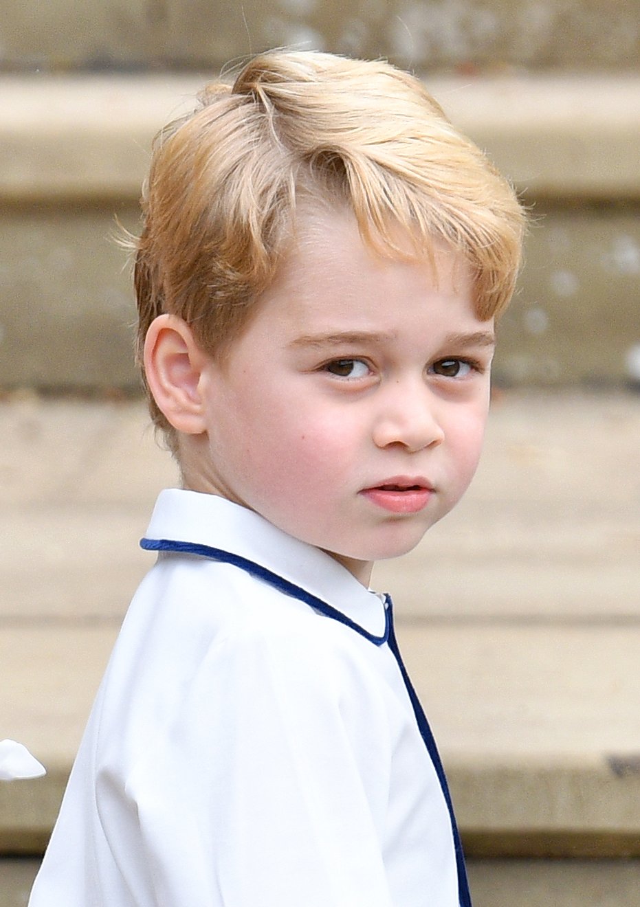 Prens George, 12 Ekim 2018'de Windsor, İngiltere'de St George Şapeli'nde York Prensesi Eugenie ve Jack Brooksbank'ın düğününde.  |  Kaynak: Getty Images