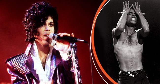 Pictured: (From left) American singer Prince performs onstage during the 1984 Purple Rain Tour on November 4, 1984, at the Joe Louis Arena in Detroit, Michigan. (From right) Prince performing on stage in 1986 | Photo: Getty Images