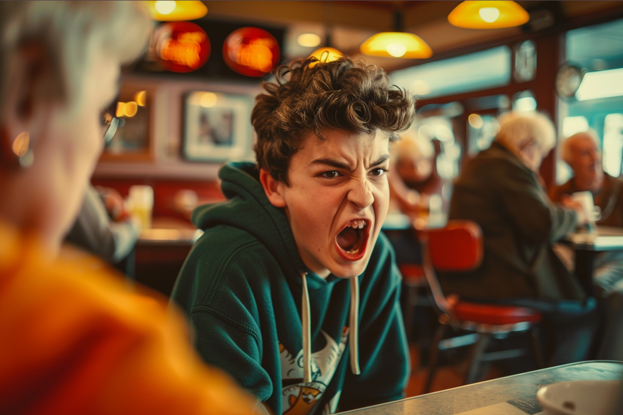 An angry teen boy yelling | Source: MidJourney