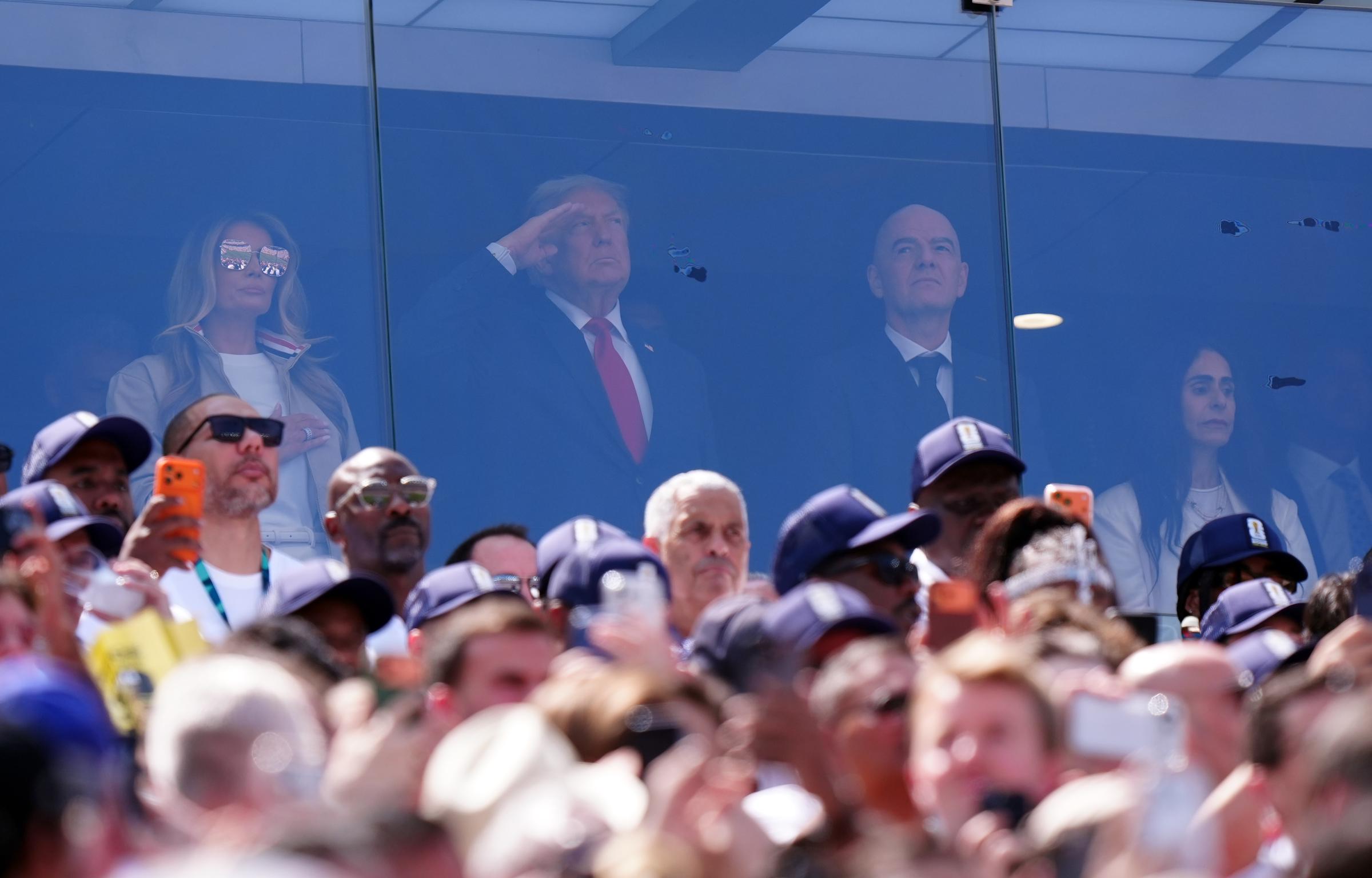 The couple attended the July 19 final alongside FIFA President Gianni Infantino and other high-profile guests. Their glass-fronted box became an unexpected source of viral intrigue during the match. | Source: Getty Images