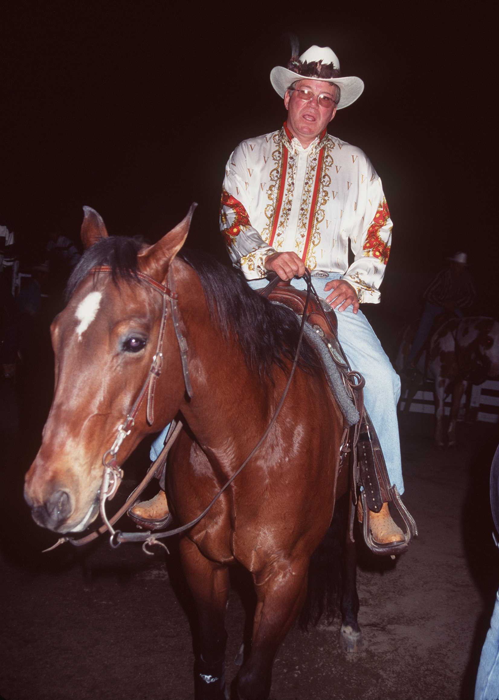 William Shatner and his girlfriend Nerine Kidd are hosting the 7th annual Hollywood Charity Horse Show $20,000 Reining Royale on April 26, 1997, at the Los Angeles Equistrian Center. | Source: Getty Images