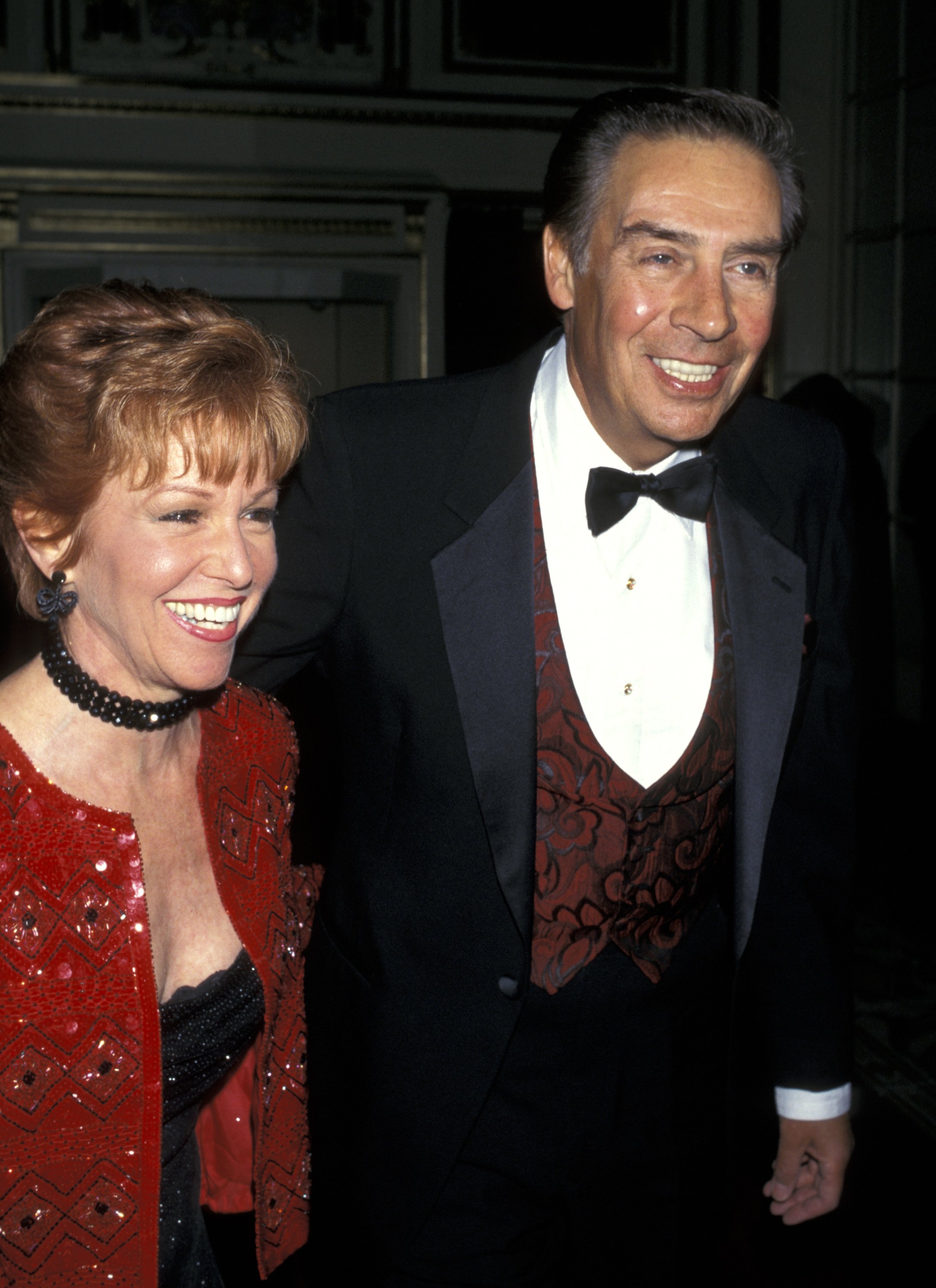 Elaine Cancilla and Jerry Orbach at the 3rd Annual Red Ball Benefit for the Childrens Advocacy Centerin New York City, on February 11, 1997 | Source: Getty Images