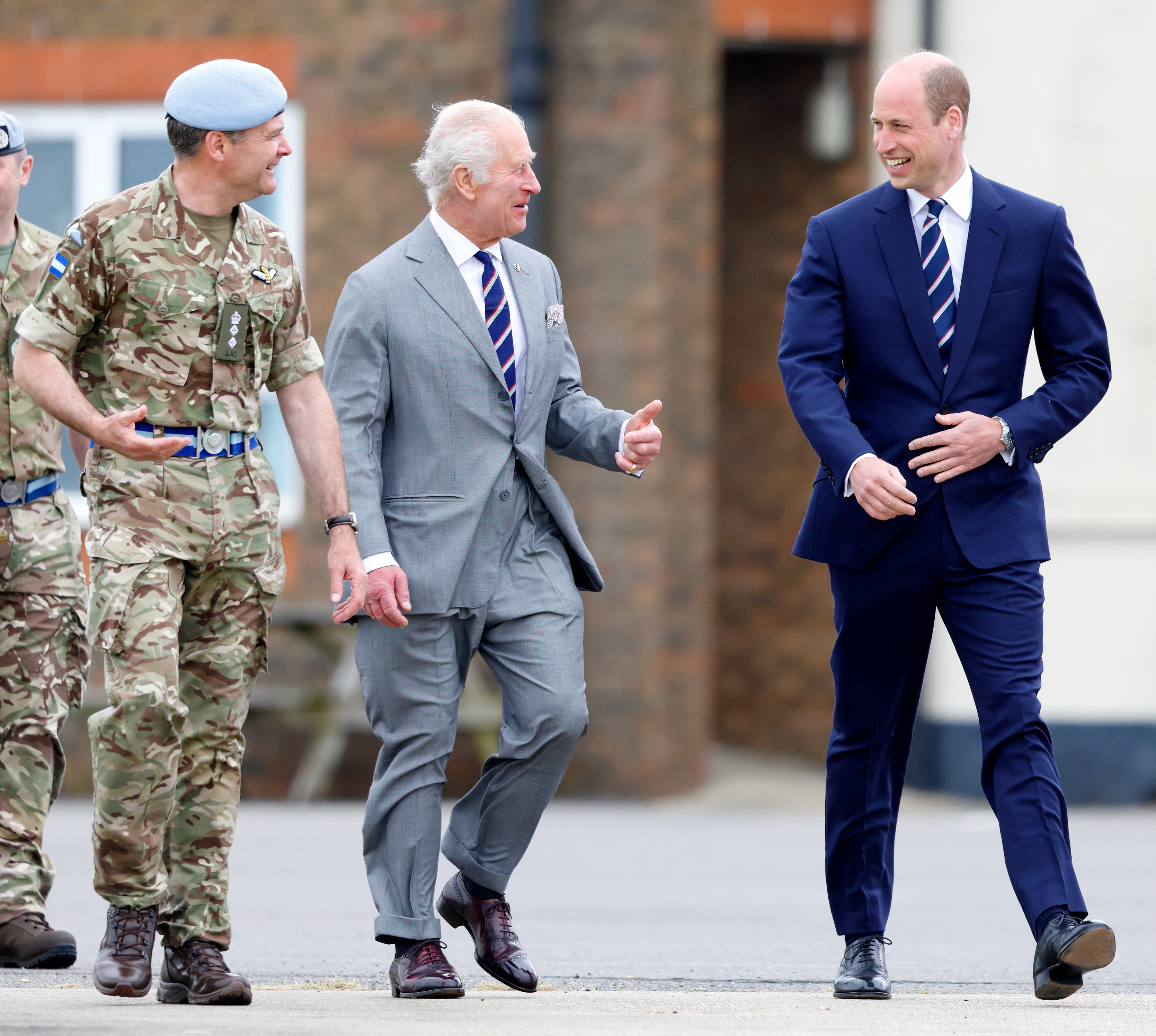 King Charles III and Prince William at the Army Aviation Centre in Middle Wallop, Stockbridge, United Kingdom on May 13, 2024. | Source: Getty Images
